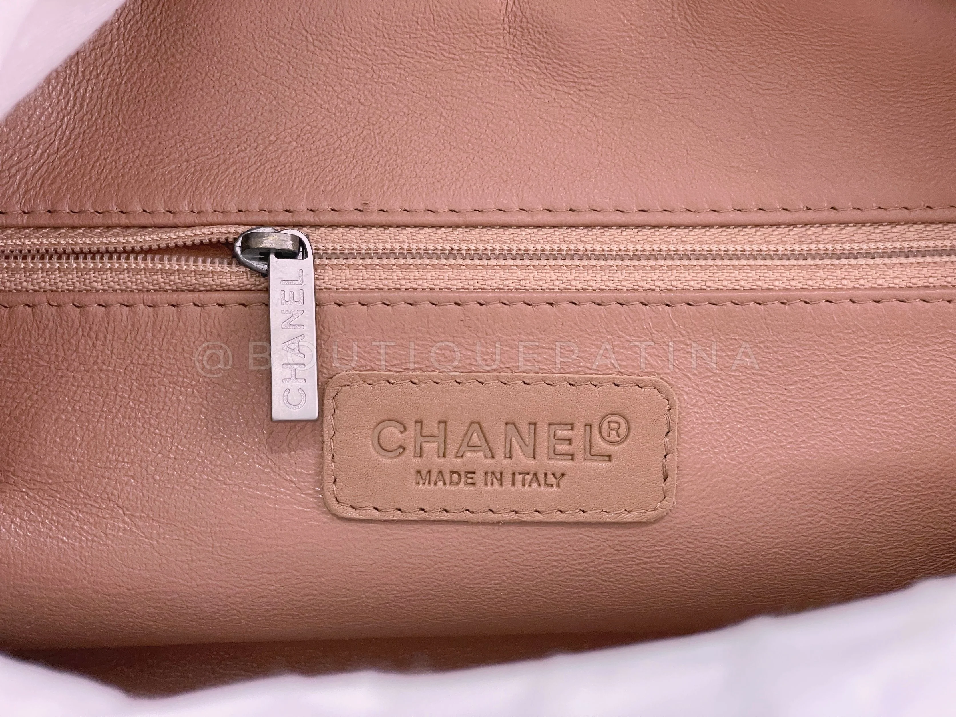 Chanel 2001 Vintage Blush Beige Small Lettered Bowler Bag - Image 10