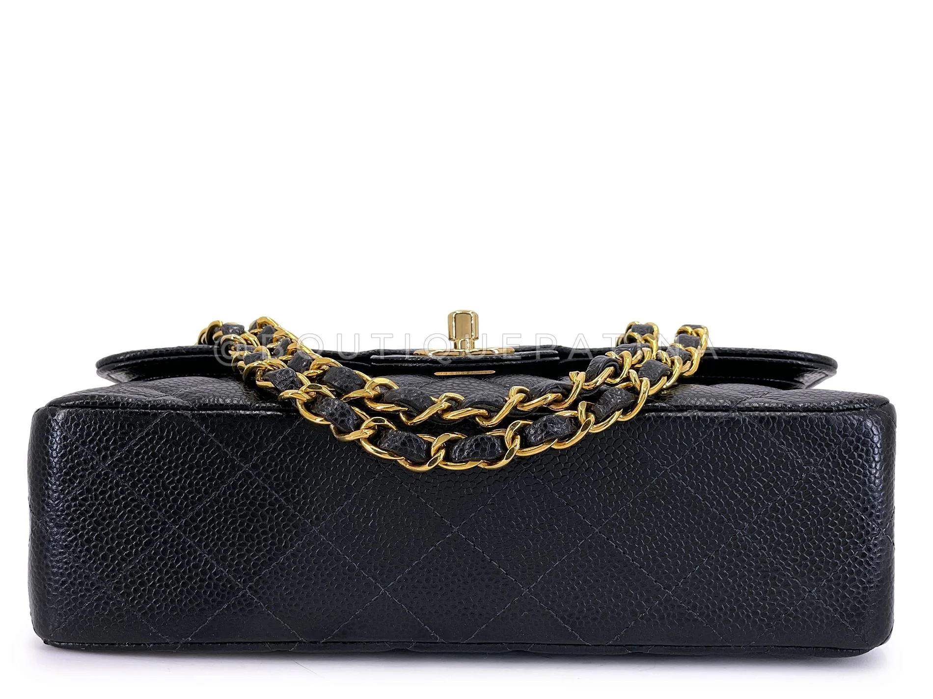 Chanel 2003 Vintage Black Caviar Small Classic Double Flap Bag 24k GHW 9TI - Image 6