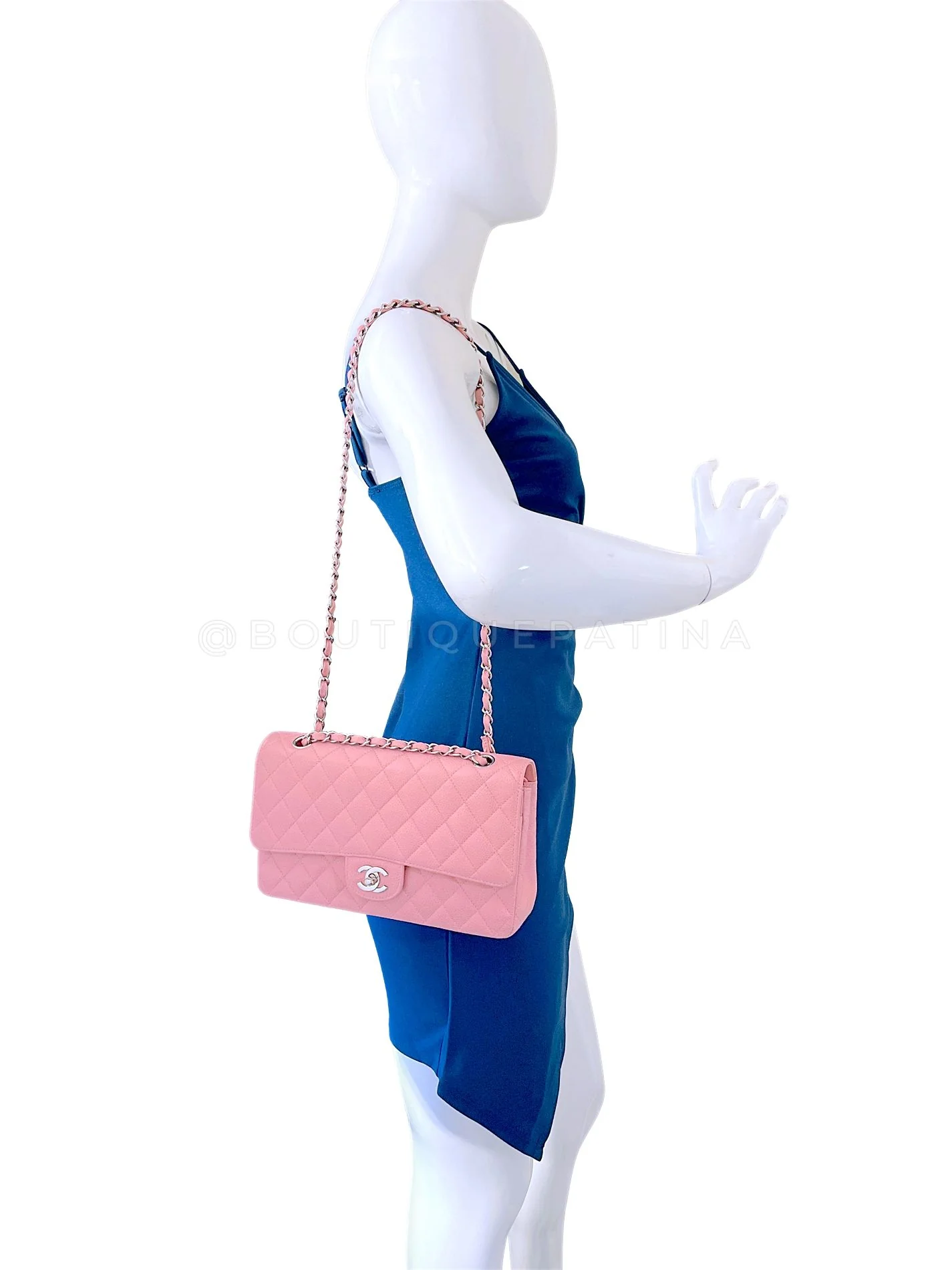 Chanel 2004 Sakura Pink Caviar Medium Classic Double Flap Bag SHW 7ZW - Image 16