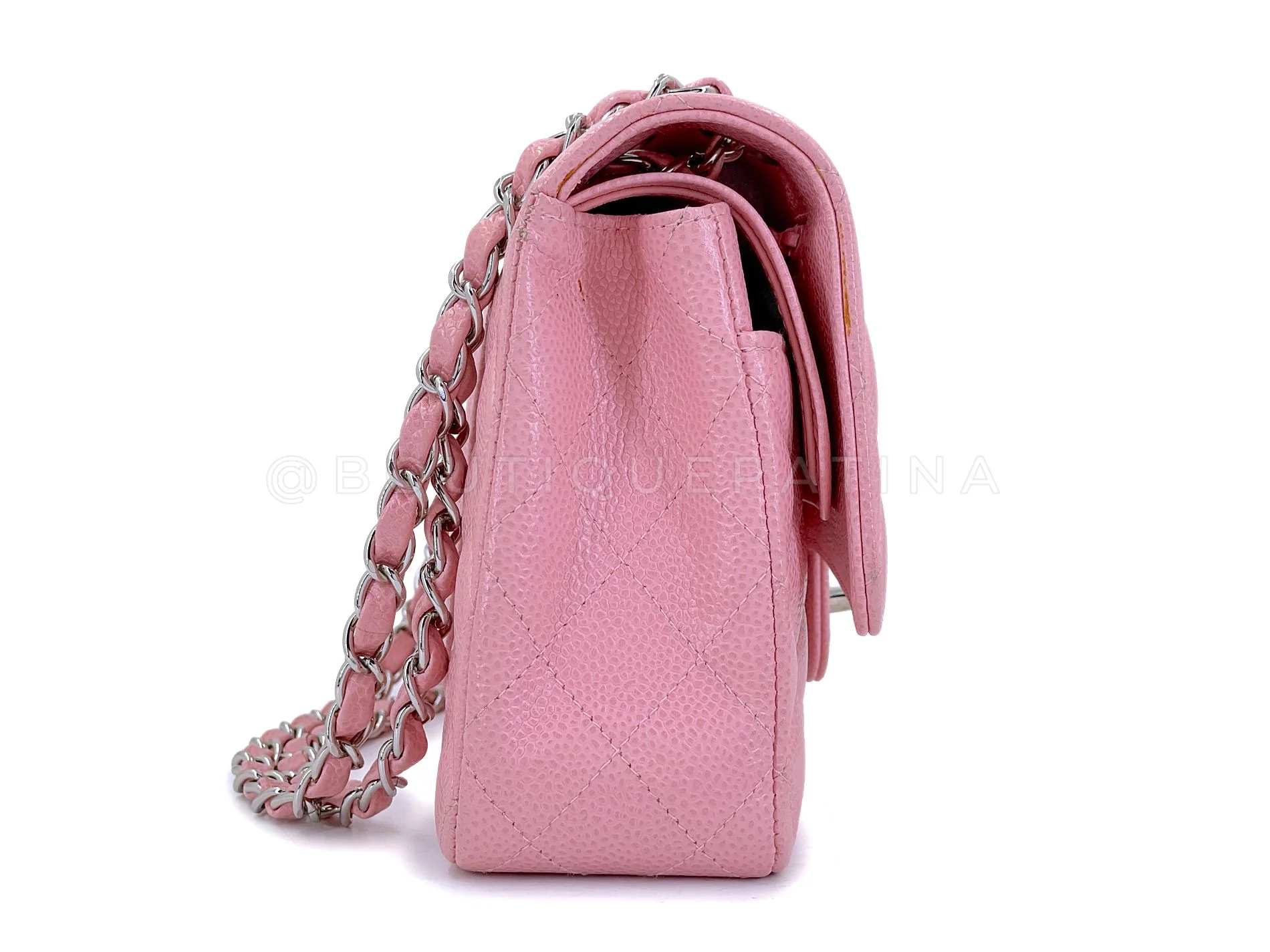 Chanel 2004 Sakura Pink Caviar Medium Classic Double Flap Bag SHW 7ZW - Image 4