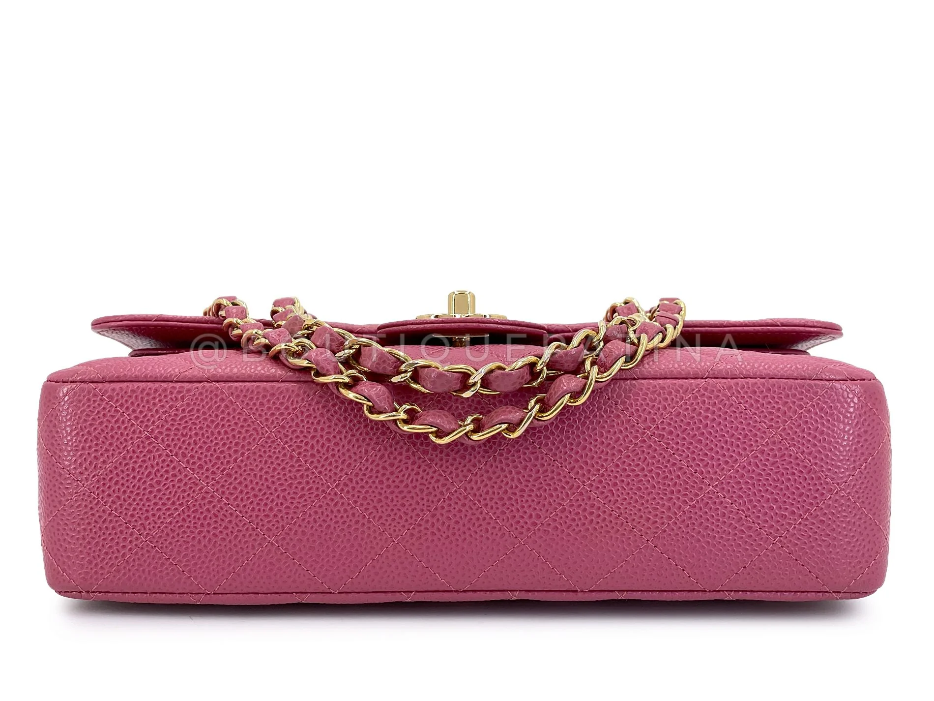 Chanel 2004 Vintage Dark Pink Caviar Medium Classic Double Flap Bag 24k GHW 0PB - Image 6