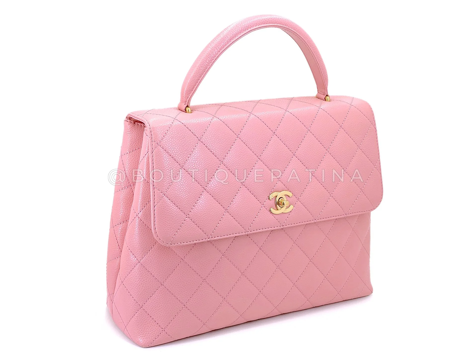 Chanel 2004 Vintage Sakura Pink Caviar Kelly Flap Bag 24k GHW 8TY - Image 2