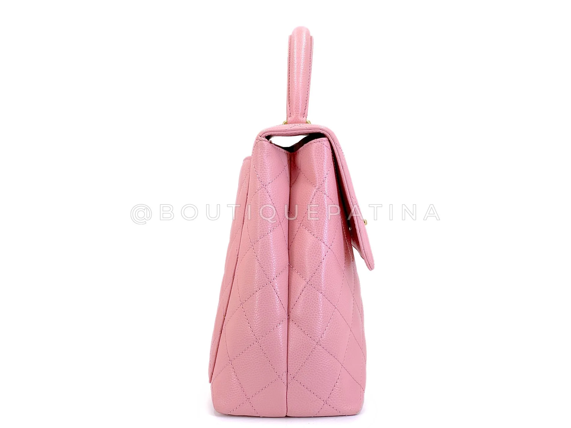 Chanel 2004 Vintage Sakura Pink Caviar Kelly Flap Bag 24k GHW 8TY - Image 4