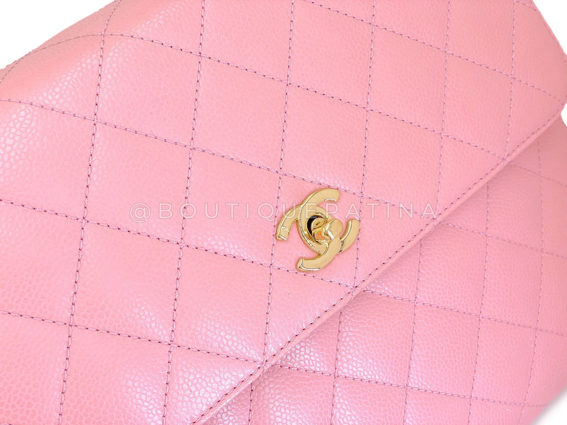 Chanel 2004 Vintage Sakura Pink Caviar Kelly Flap Bag 24k GHW 8TY - Image 8