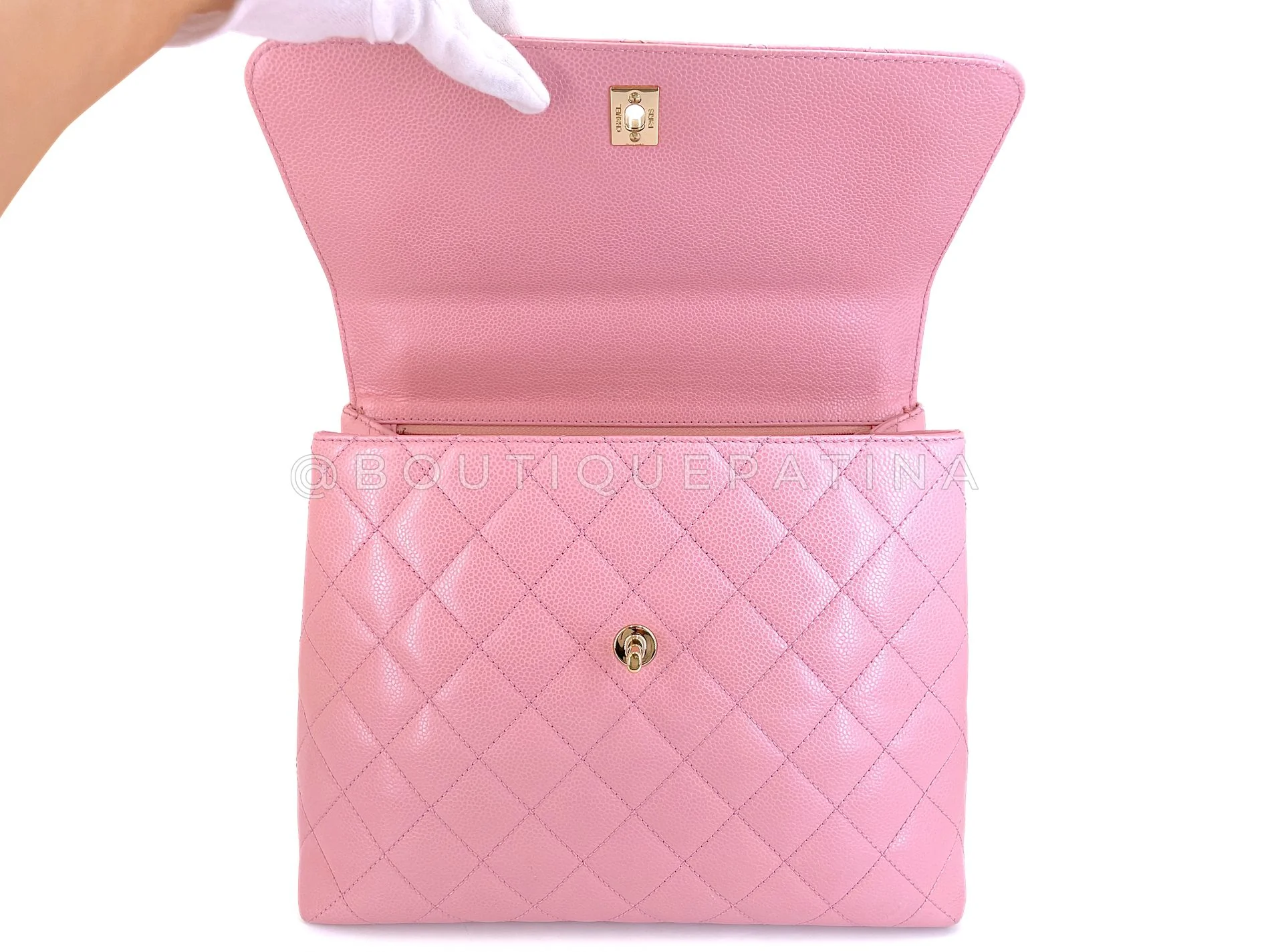 Chanel 2004 Vintage Sakura Pink Caviar Kelly Flap Bag 24k GHW 8TY - Image 9