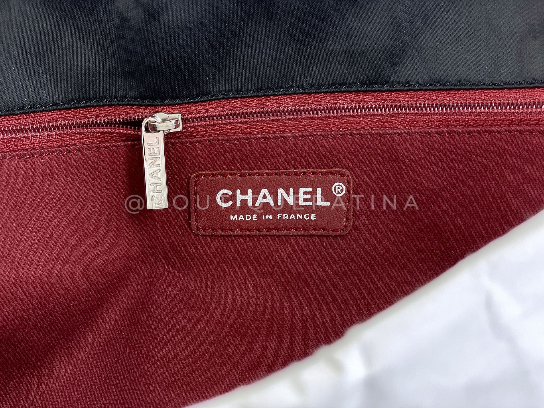 Chanel 2008 Vintage Black Logomania Logo Printed Flap Bag SHW 54Y - Image 11