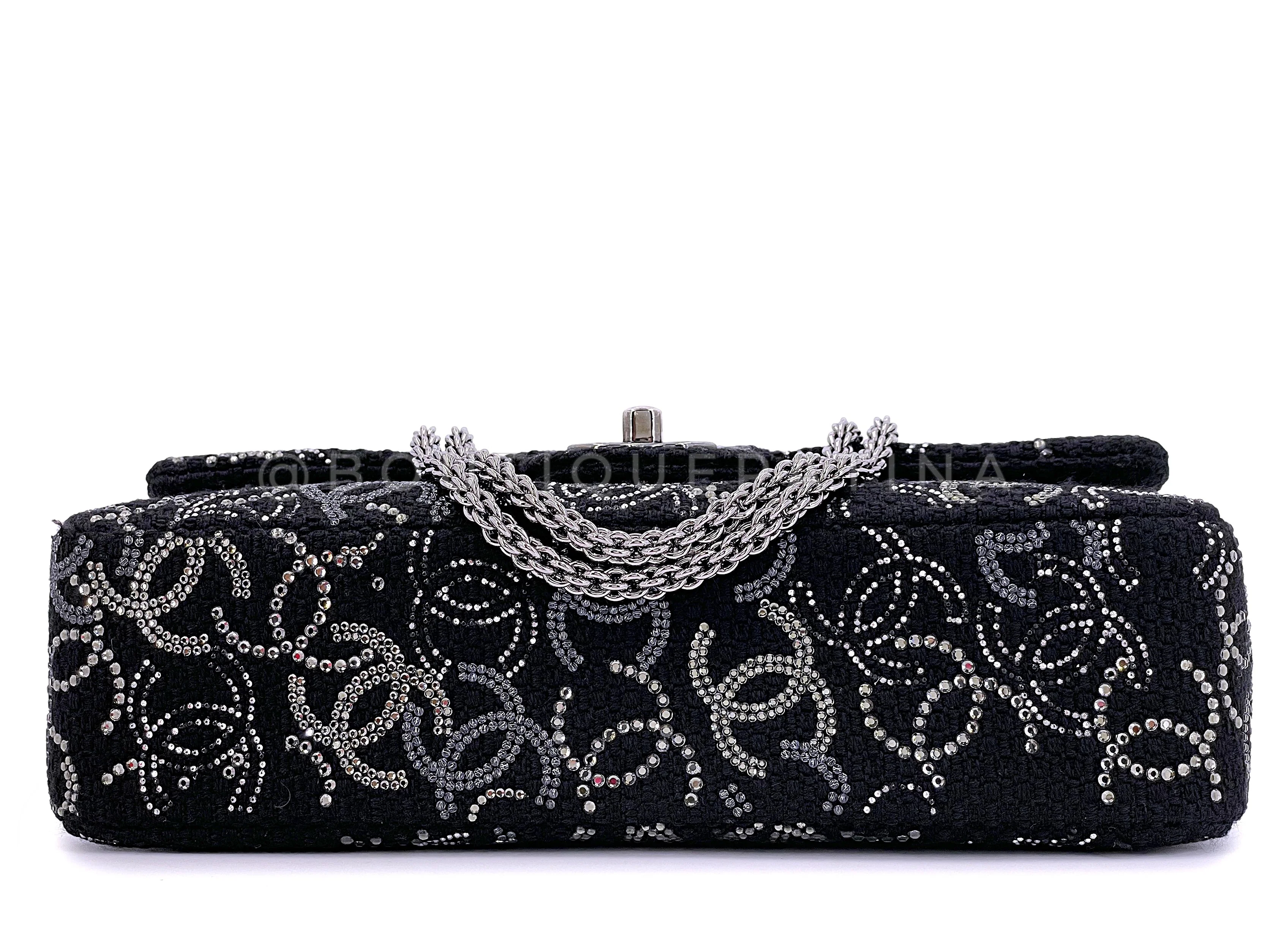Chanel 2010 Black Paris-Shanghai Studded CC Medium Classic Flap Bag Pudong RIE - Image 6