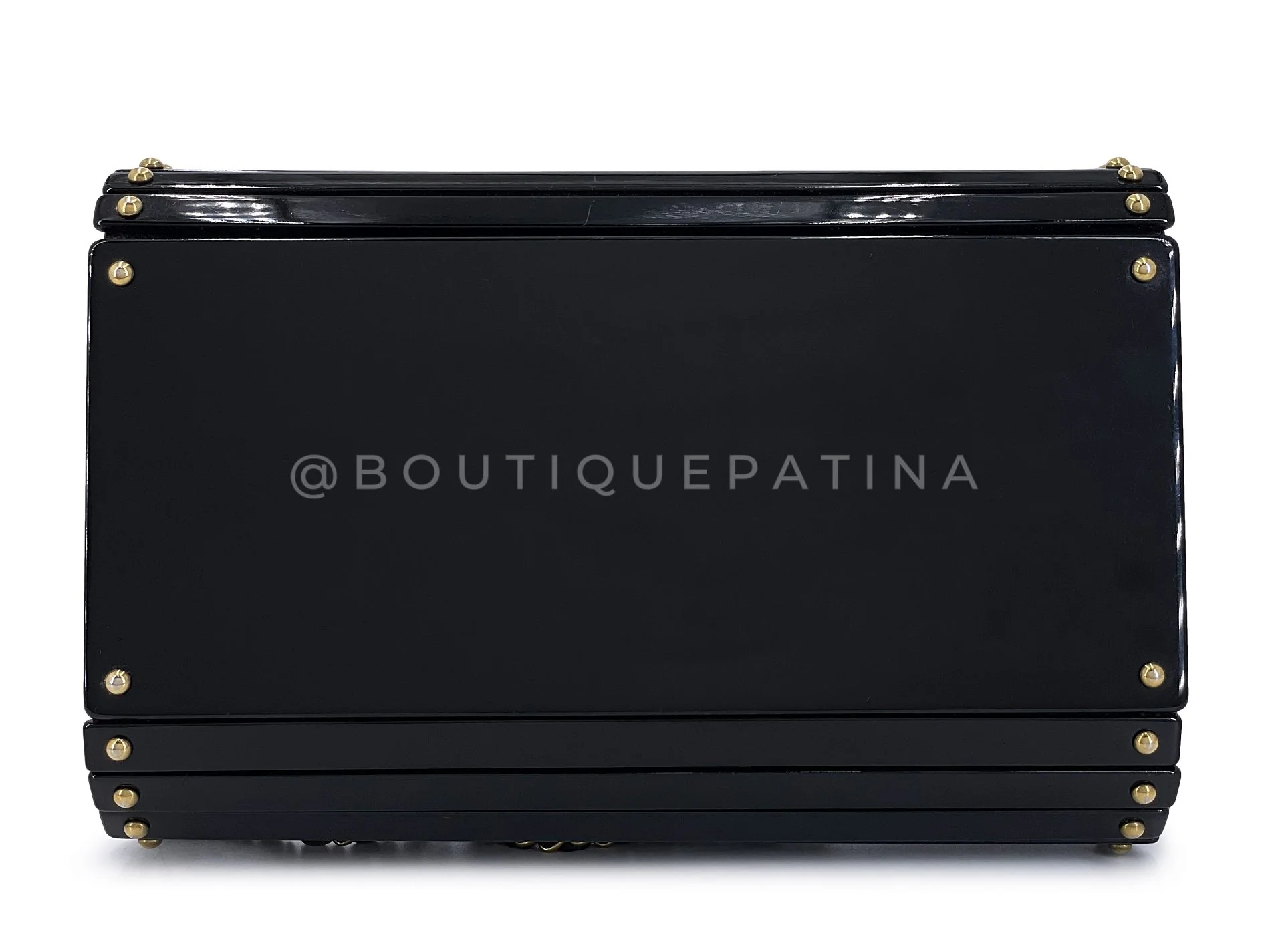 Chanel 2010 Paris-Shanghai Black Resin Plexiglass Clutch on Chain Bag 9OE - Image 6