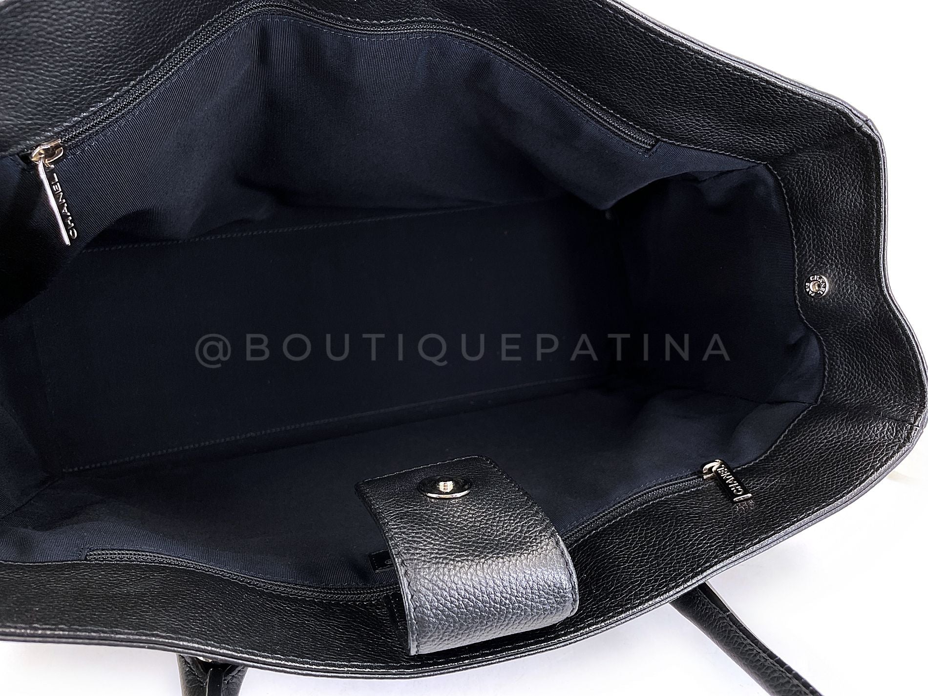 Chanel 2012 Large Black Executive Cerf Shopper Tote Bag SHW EDG - Image 11