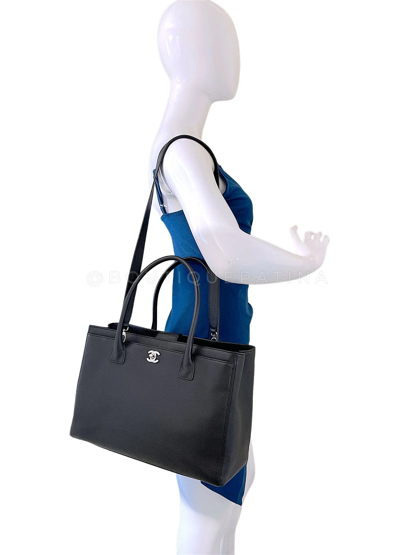 Chanel 2012 Large Black Executive Cerf Shopper Tote Bag SHW EDG - Image 16