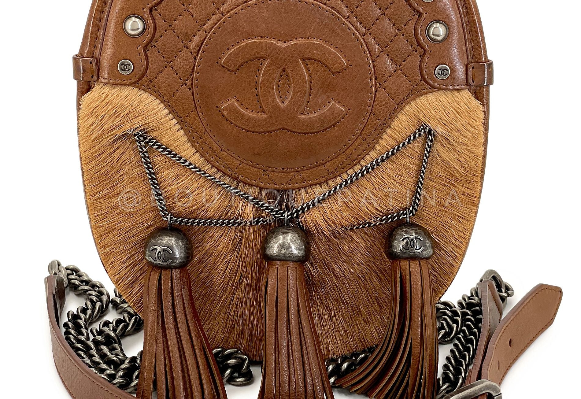 Chanel 2013 Paris Edinburgh Pony Hair Saddle Bag RHW 5HN - Image 8