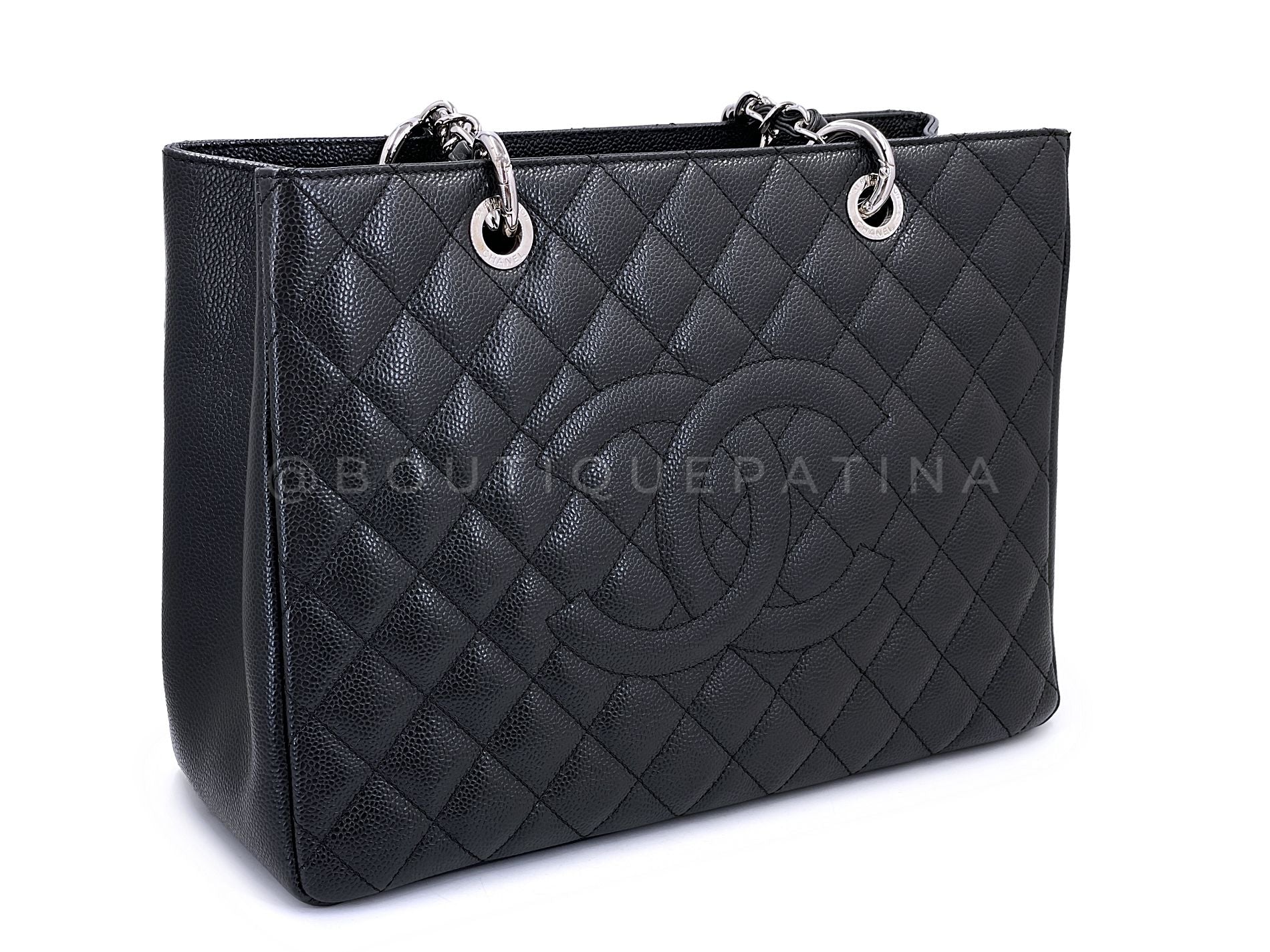 Chanel 2014 Black Caviar Grand Shopper Tote GST Bag SHW KH9 - Image 3