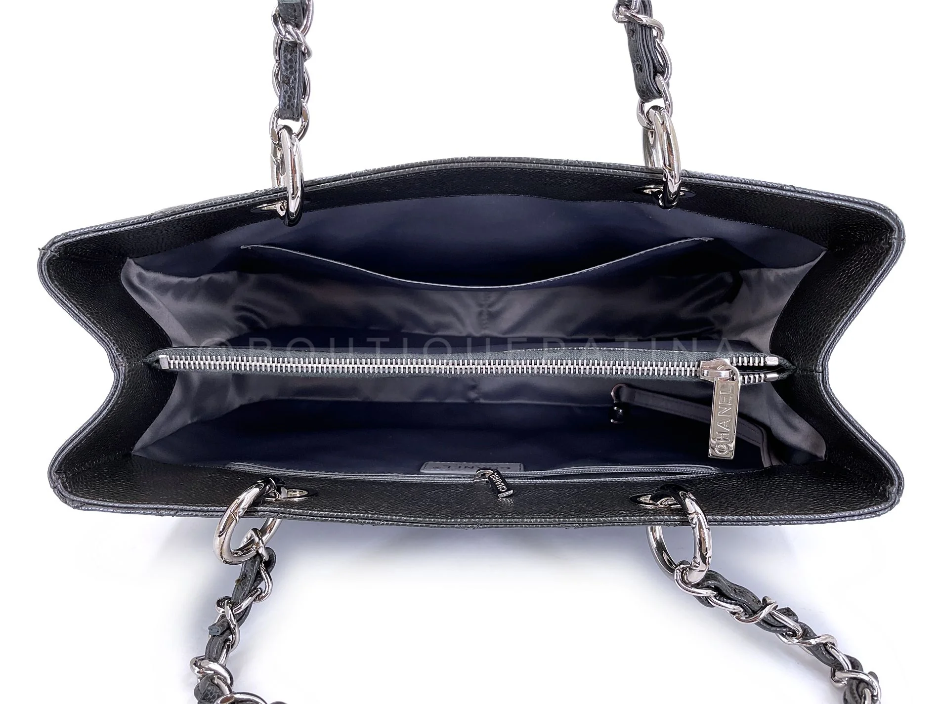 Chanel 2014 Black Caviar Grand Shopper Tote GST Bag SHW KH9 - Image 9