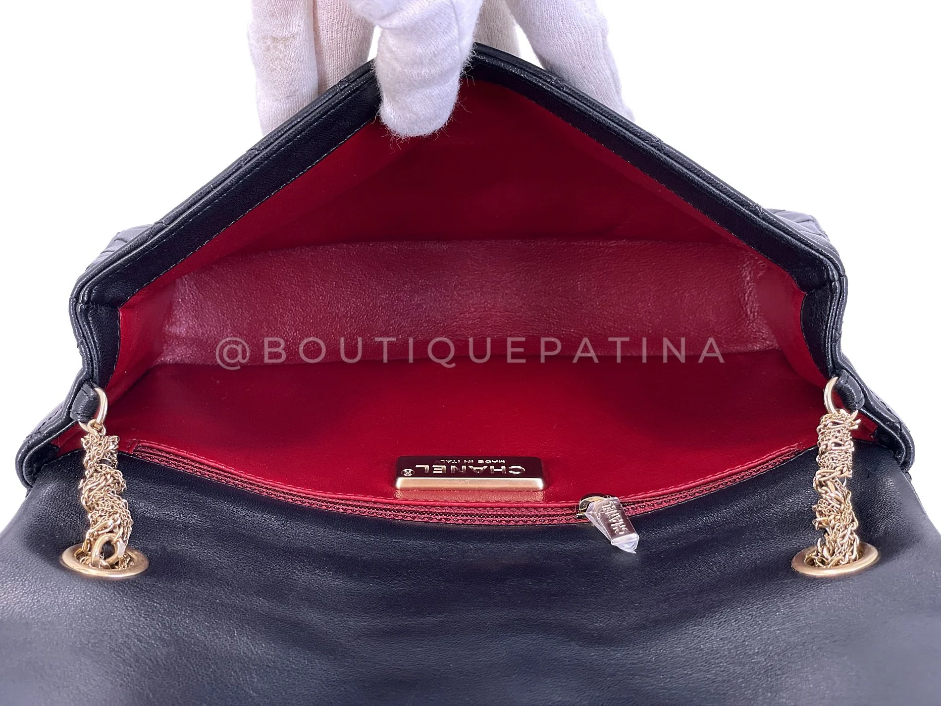 Chanel 2014 Black Westminster Pearl Braided Flap Bag GHW 523 - Image 10