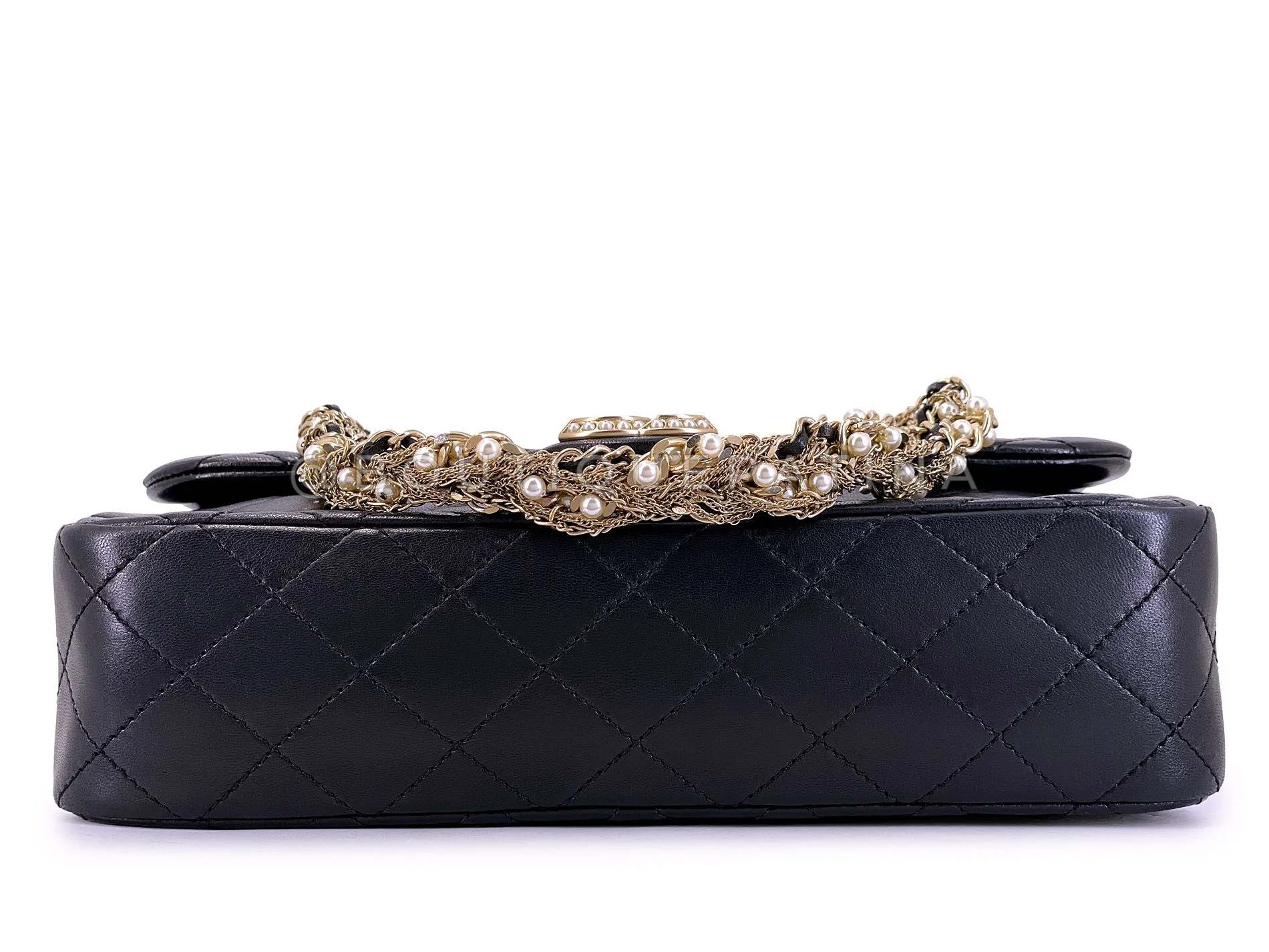 Chanel 2014 Black Westminster Pearl Braided Flap Bag GHW 523 - Image 6