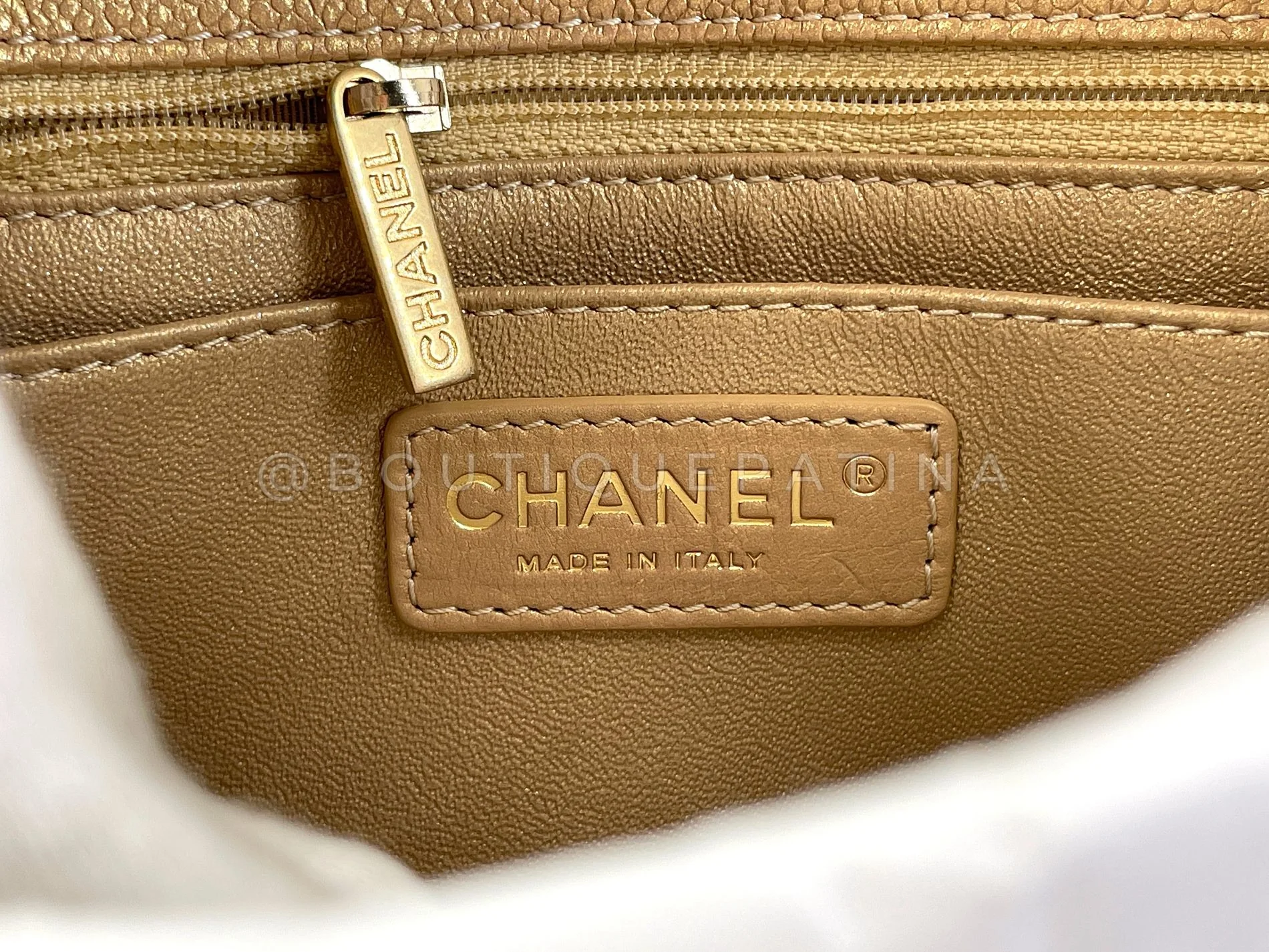 Chanel 2014 Gold Caviar Square Mini Flap Bag GHW 64P - Image 11