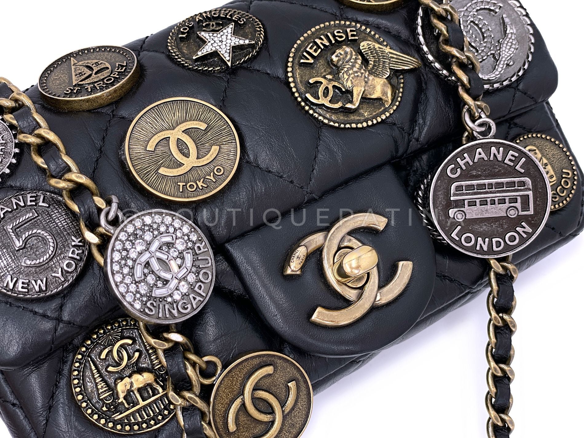 Chanel 2014 Paris-Dallas Coins Medals Extra Mini Flap Bag 6G2 - Image 8