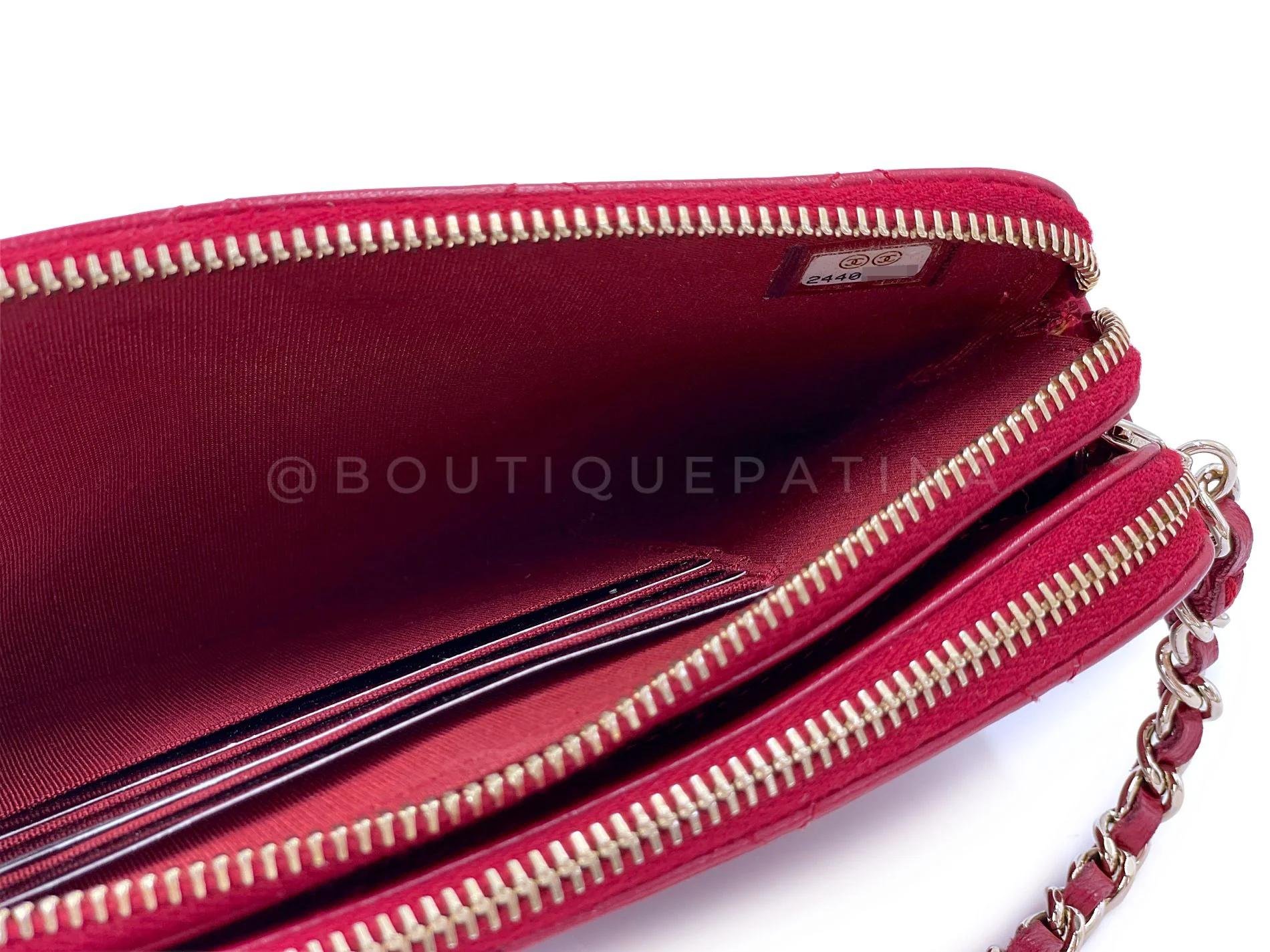 Chanel 2017 Red Fantasy Pearl Double Zip Clutch on Chain Crossbody Bag - Image 11