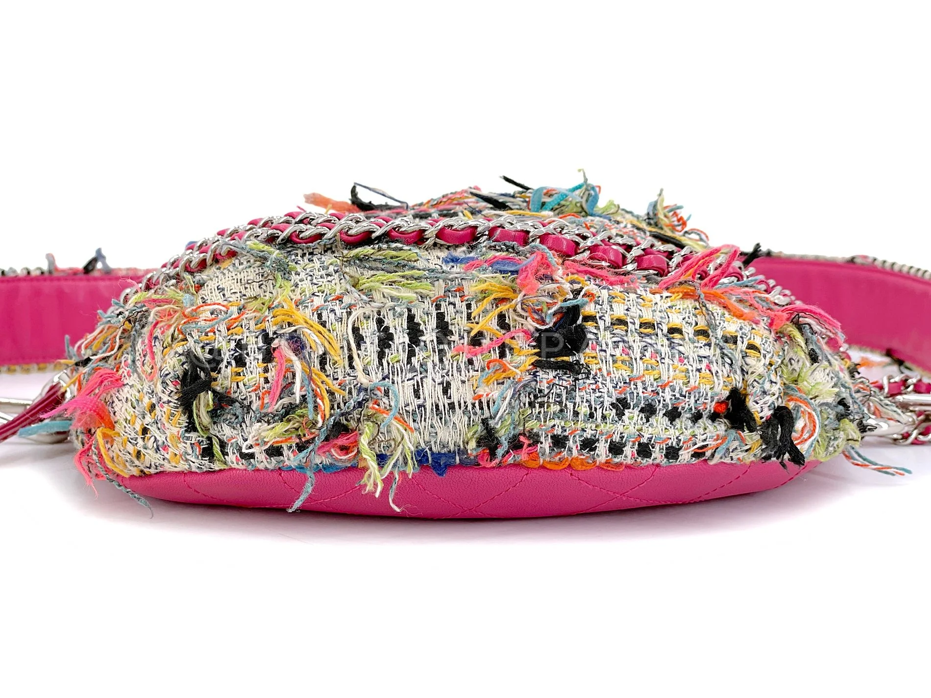 Chanel 2017 Tweed Convertible Fanny Pack Bag Pink Multicolor SHW 0W6 - Image 5