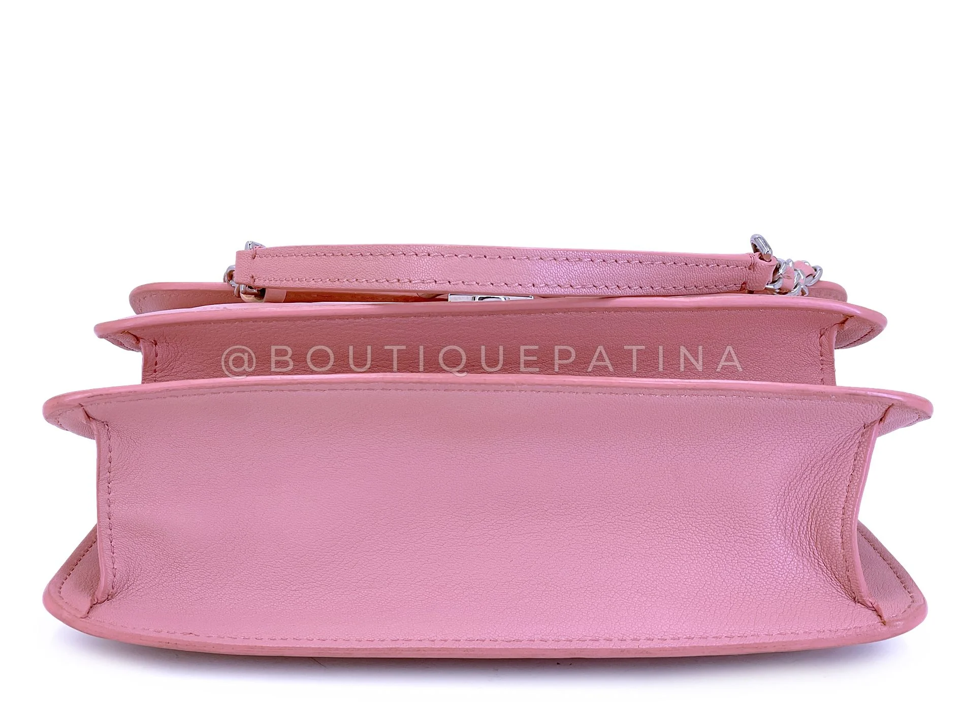Chanel 2018 Pink CC Goatskin Flap Bag SHW NHS - Image 6