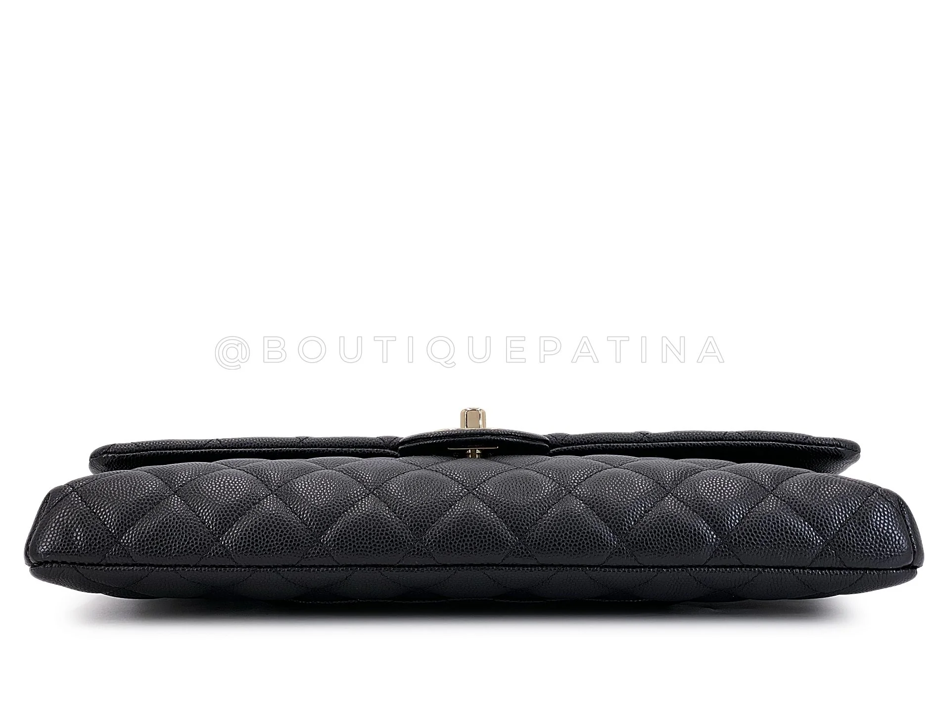 Chanel 2019 Black Caviar Timeless Classic Clutch Flap Bag GHW BIP - Image 5