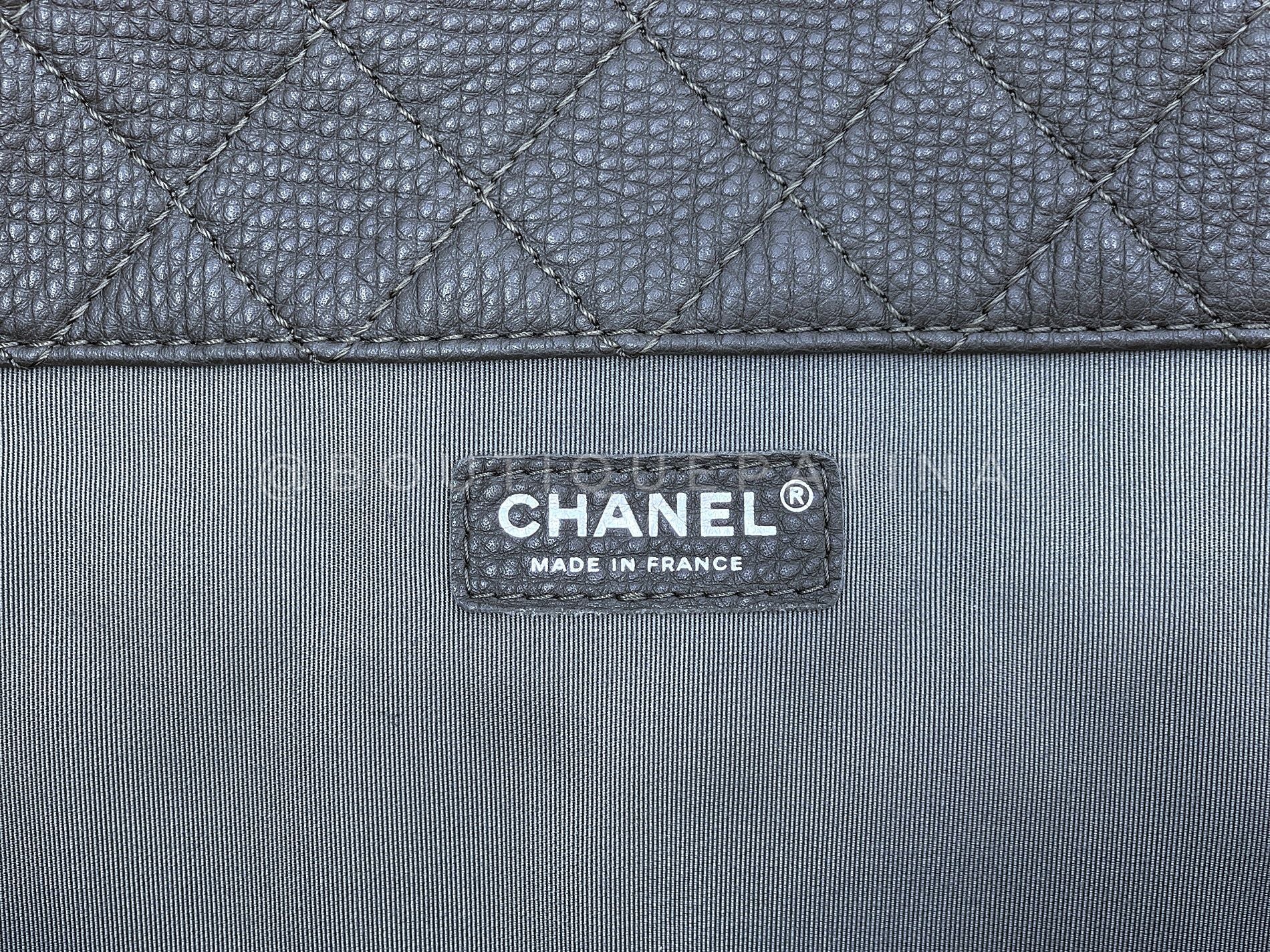 Chanel 2019 Large Airlines XXL Flap Bag Maxi Charcoal Gray V67 - Image 12