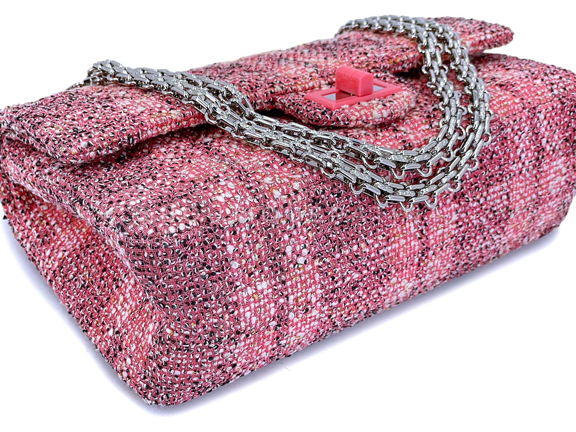 Chanel 2019 Pink Tweed 225 2.55 Reissue Flap Bag RHW M2X - Image 7