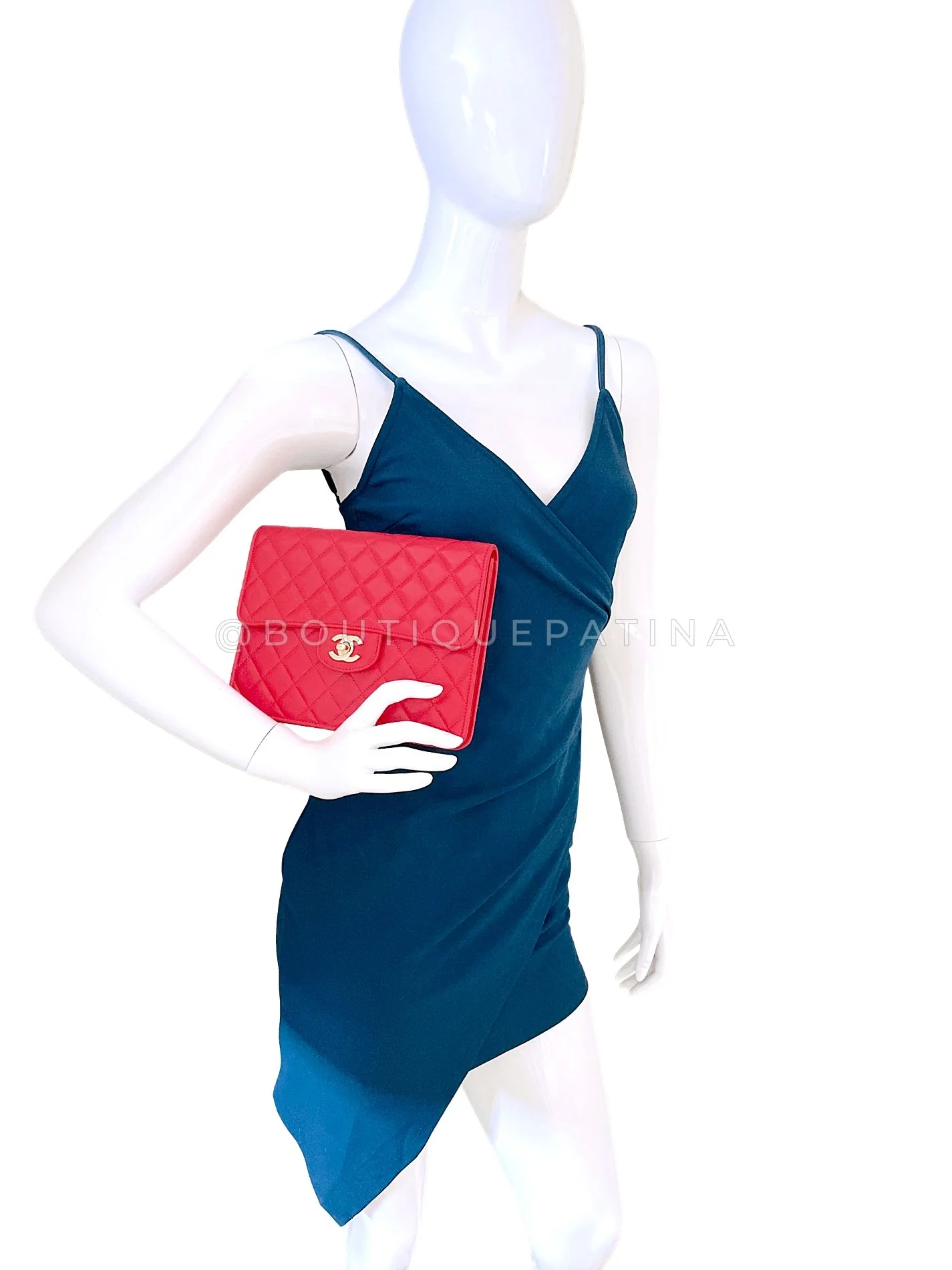 Chanel 2020 Dark Pink Caviar Timeless Clutch Bag GHW QA2 - Image 13