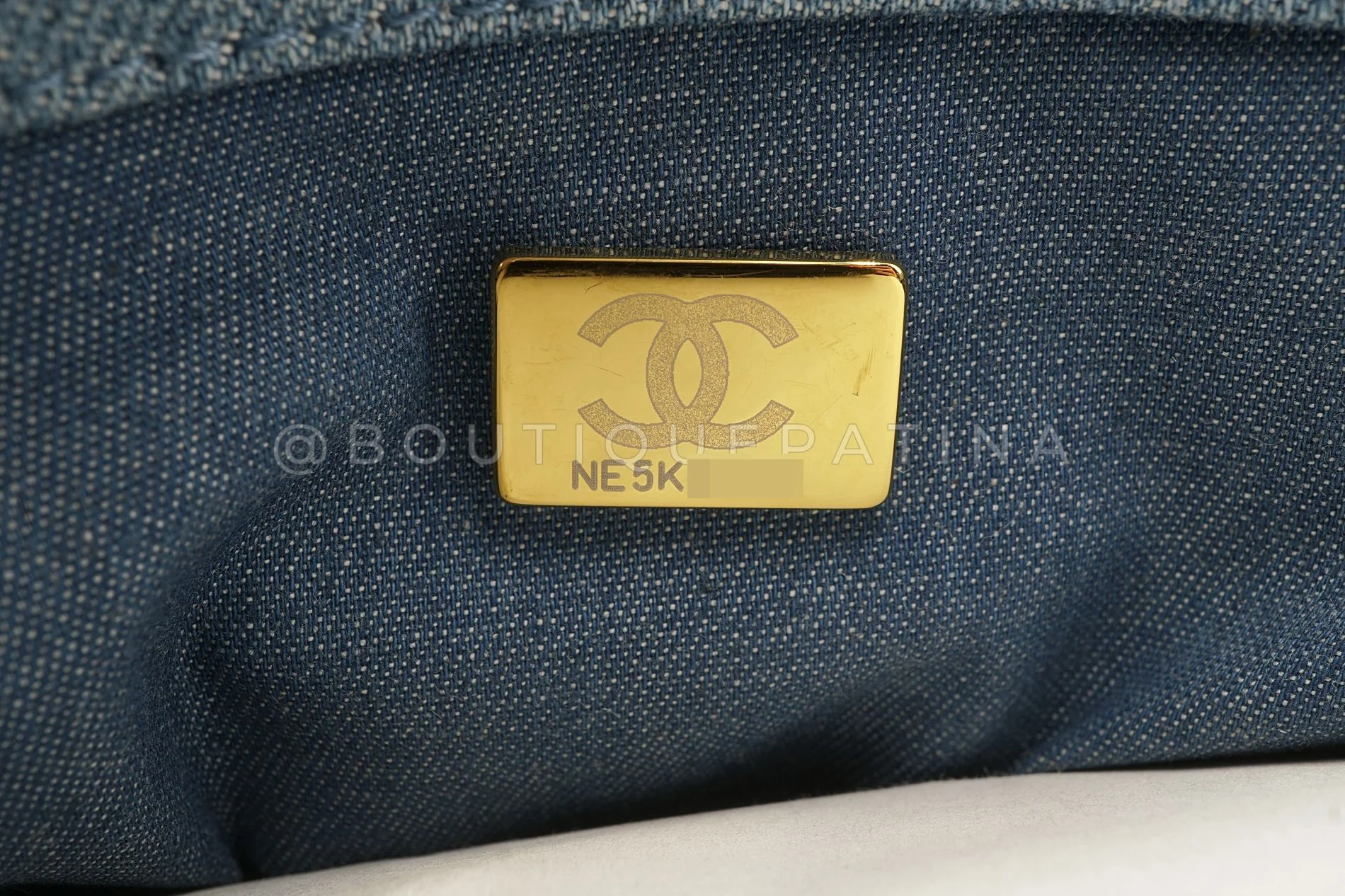 Chanel 22C Blue Denim Pearl Crush Square Mini Flap Bag GHW 93E - Image 12