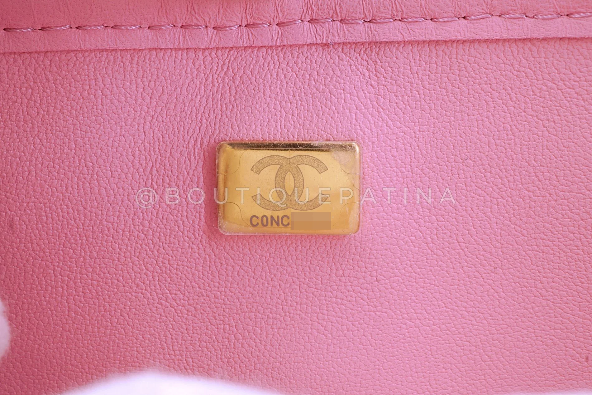 Chanel 23C Woven Houndstooth Pink Gold White Flap Bag GHW 72B - Image 12