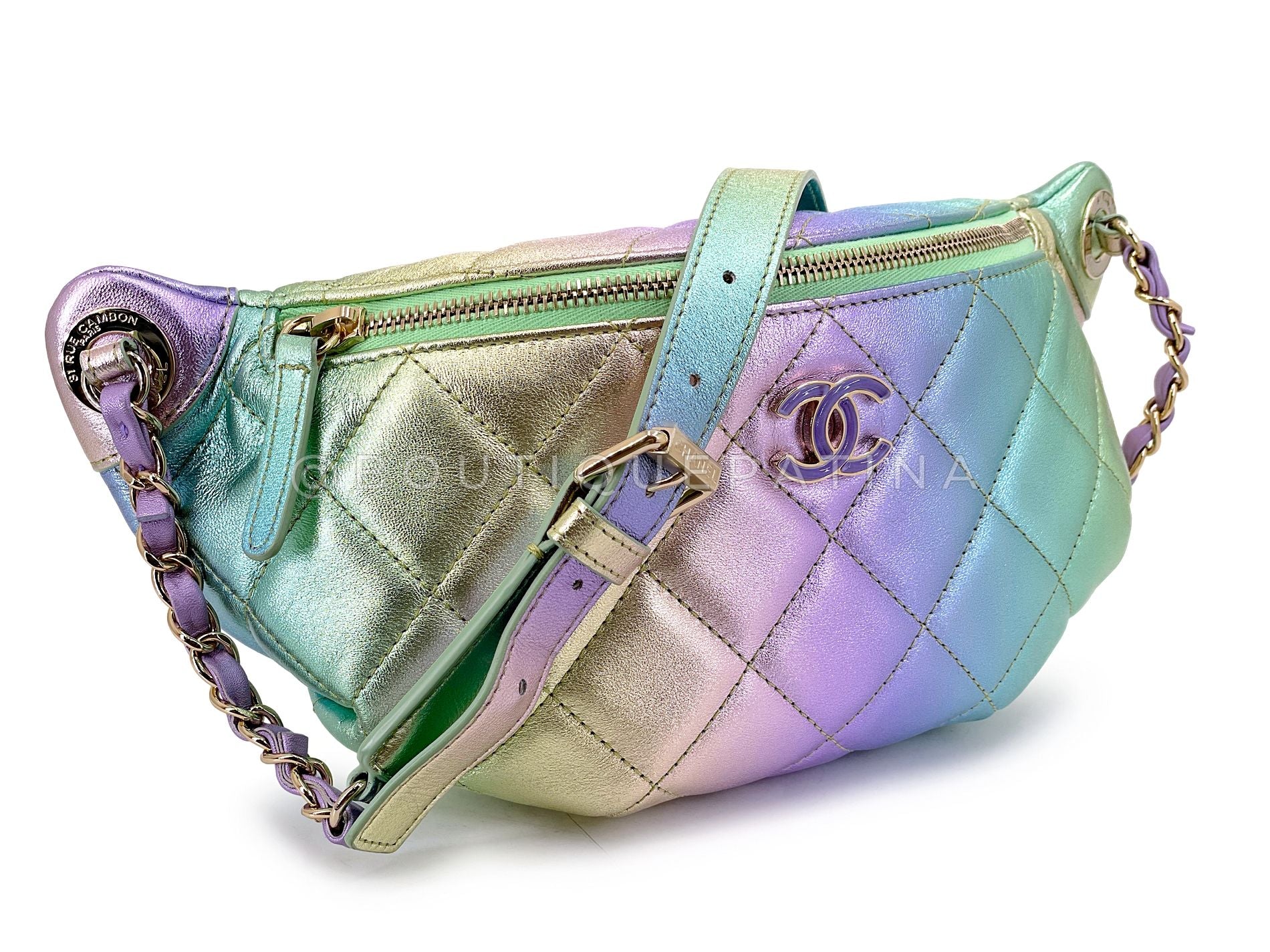 Chanel 24C Ombre Gradient Rainbow Iridescent Metallic Fanny Pack Bum Bag 5BL - Image 2