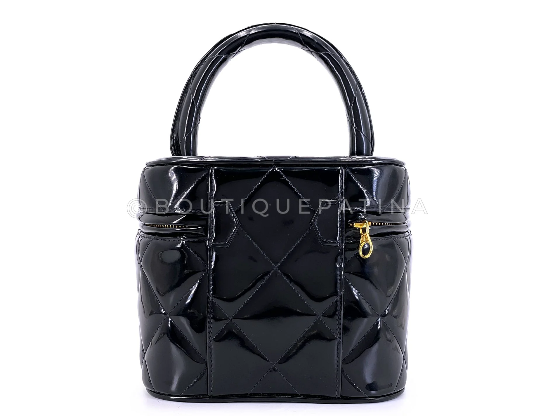 Chanel 95P Black "Barbie" Heart Mirror Vanity Bag 24k GHW PQO - Image 4