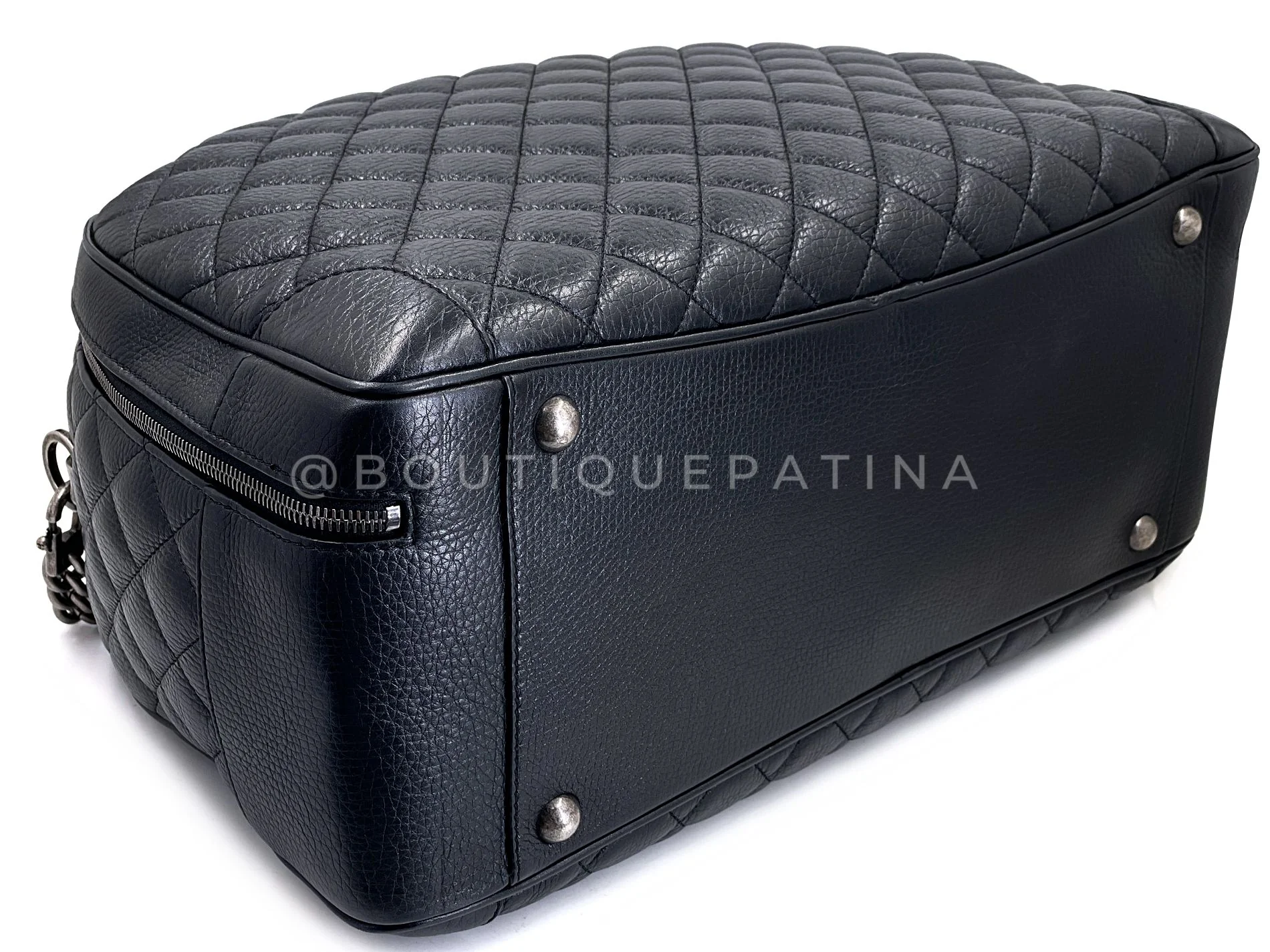 Chanel Airlines Grained Calfskin Oversized Bowler Duffle Bag RHW BZS - Image 7