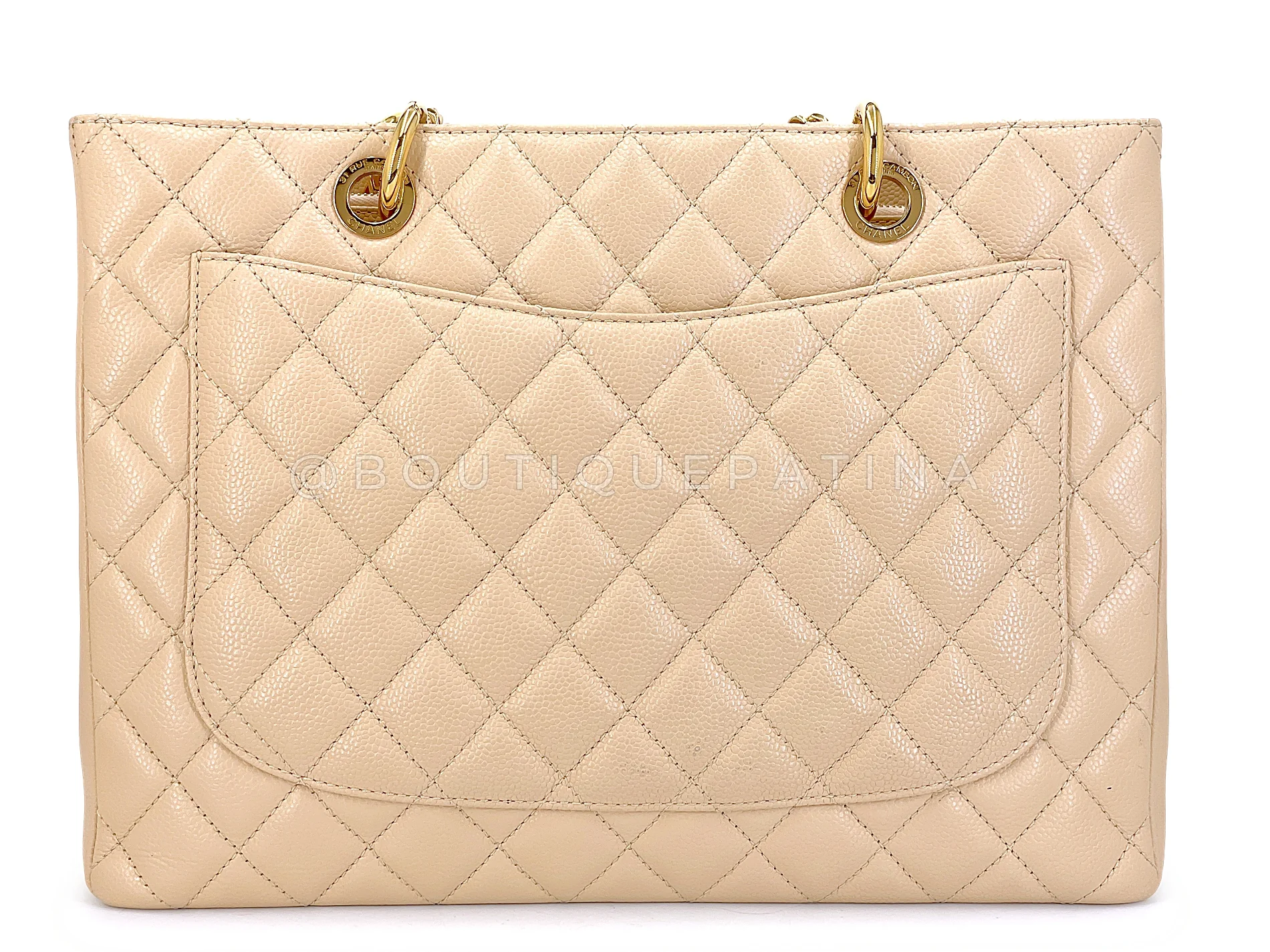 Chanel Beige Caviar Grand Shopper Tote GST Bag GHW SJU - Image 5