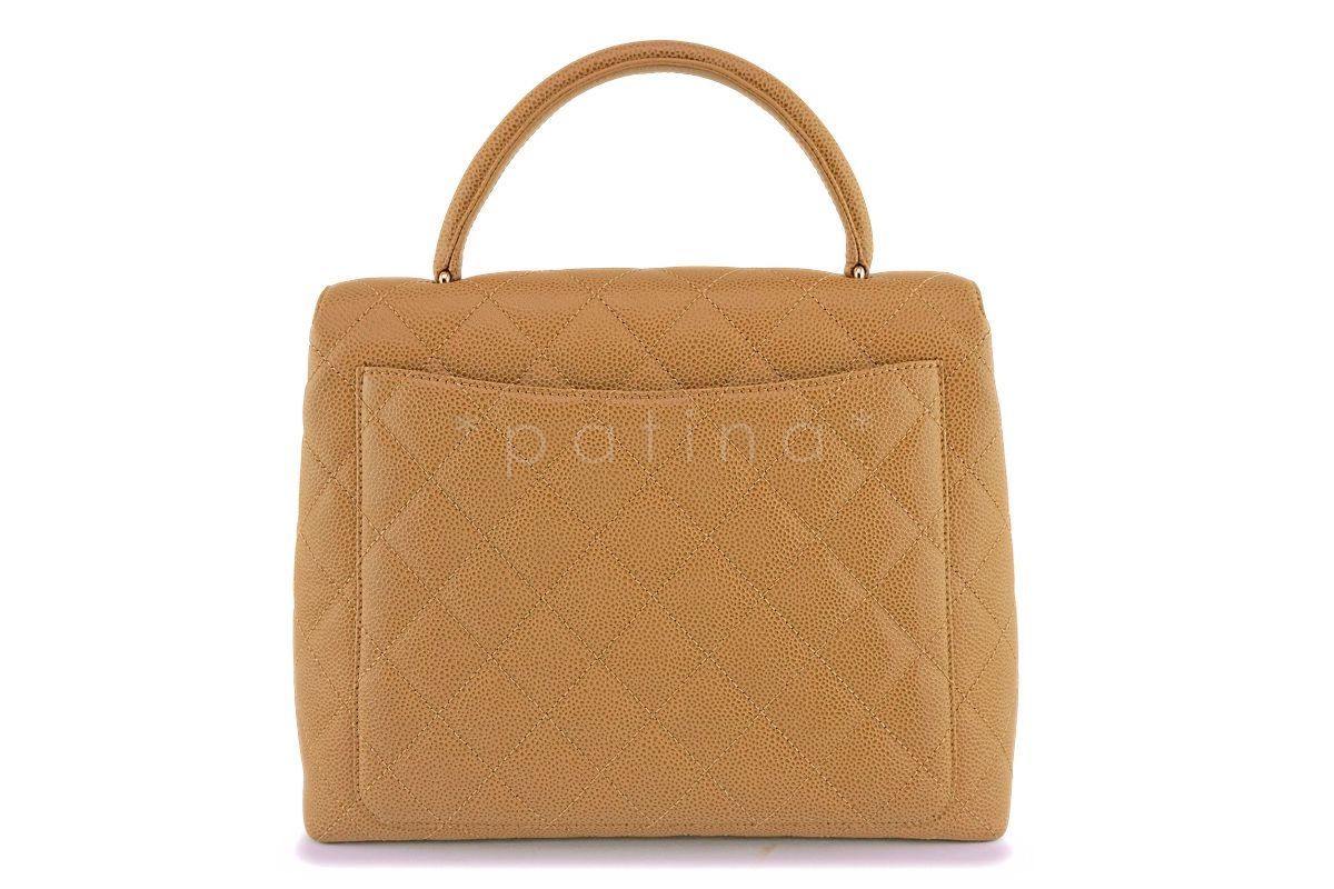 Chanel Beige Caviar Large Classic Kelly Flap Bag 24k GHW - Image 4