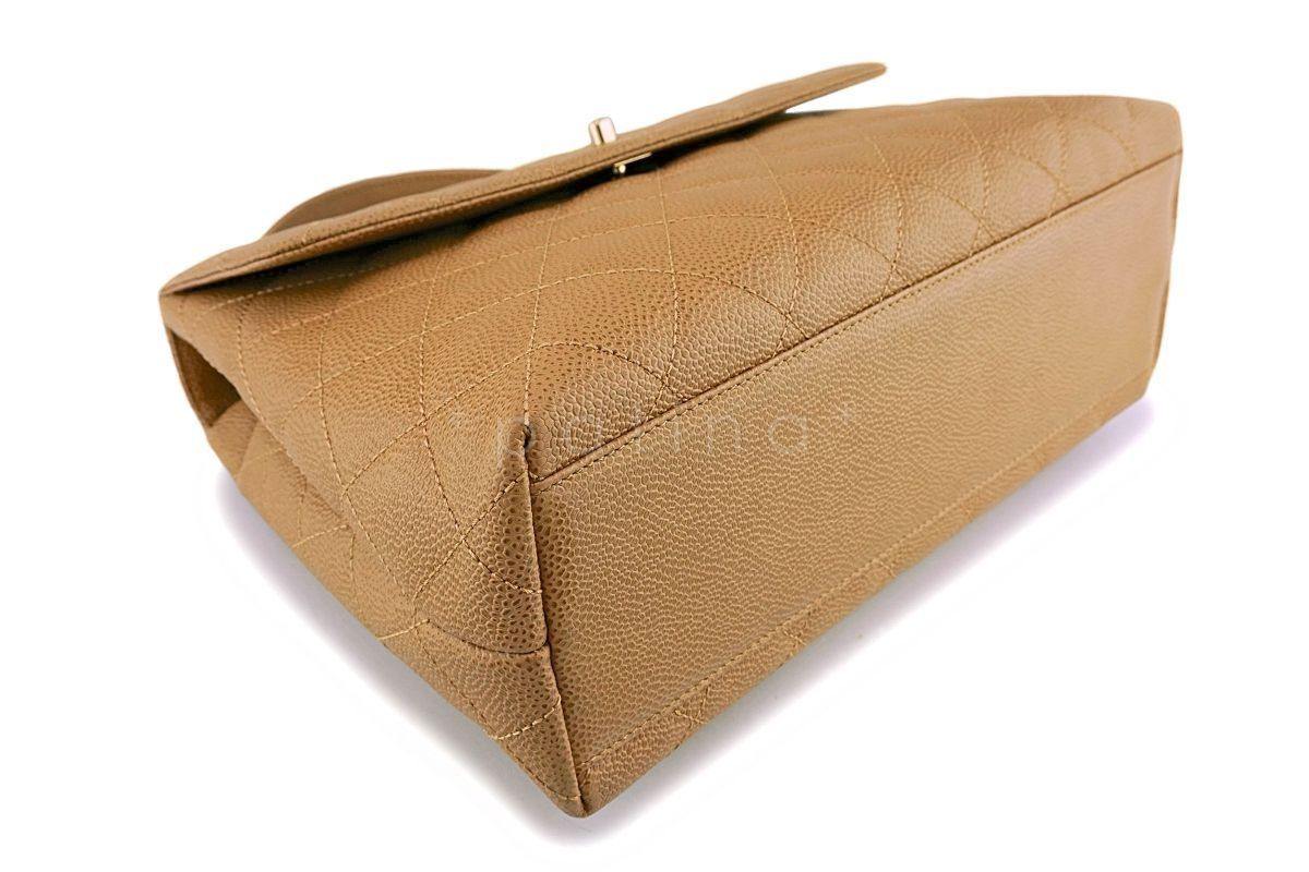 Chanel Beige Caviar Large Classic Kelly Flap Bag 24k GHW - Image 5