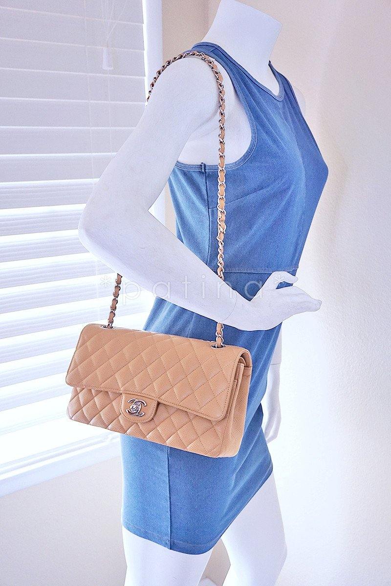 Chanel Beige Caviar Medium Classic 2.55 Double Flap Bag - Image 15