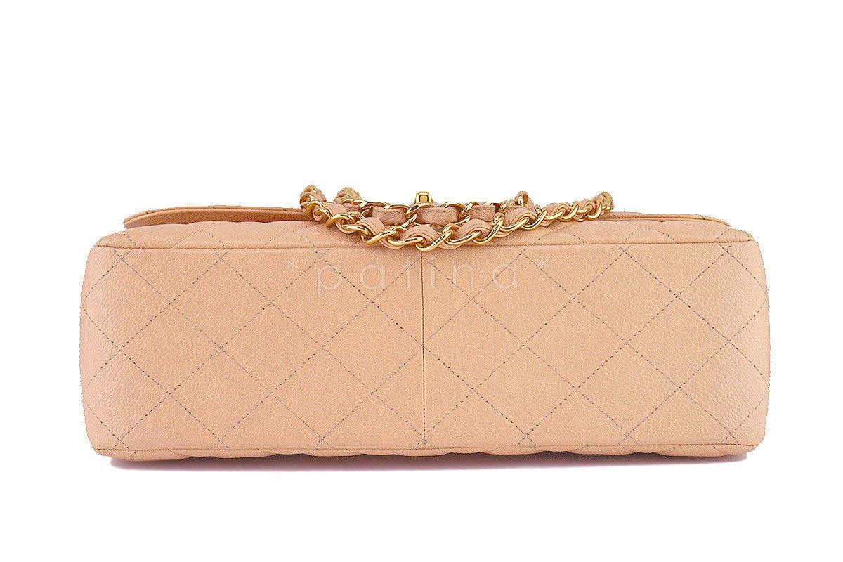Chanel Beige Clair Caviar Jumbo 2.55 Classic Double Flap Bag - Image 7