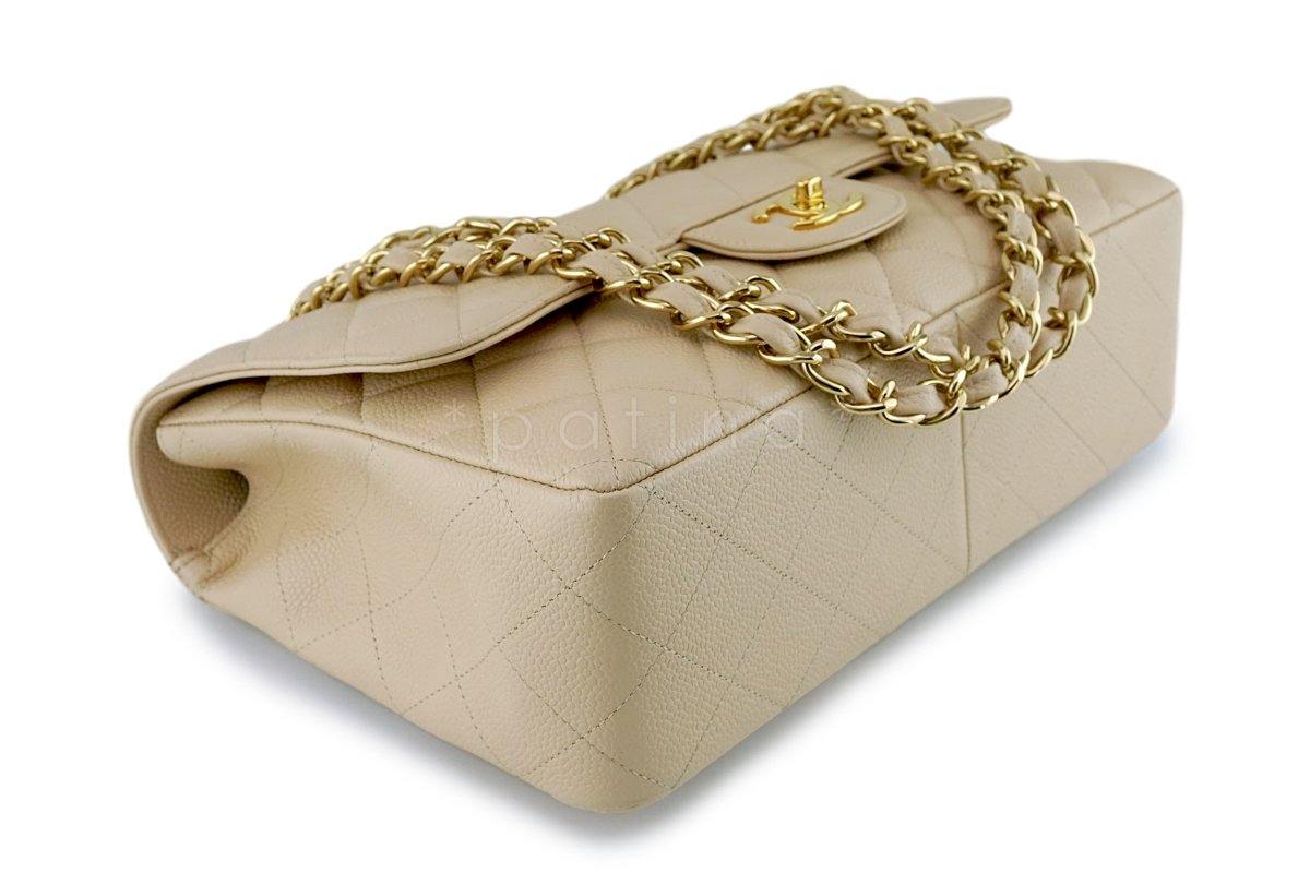 Chanel Beige Clair Caviar Jumbo 2.55 Classic Flap Bag GHW - Image 7