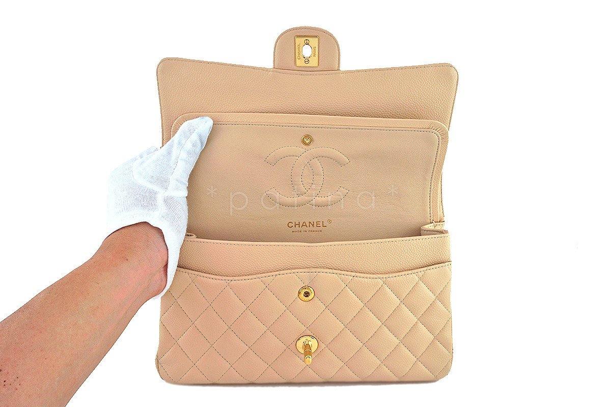 Chanel Beige Clair Caviar Medium Classic 2.55 Double Flap Bag - Image 9