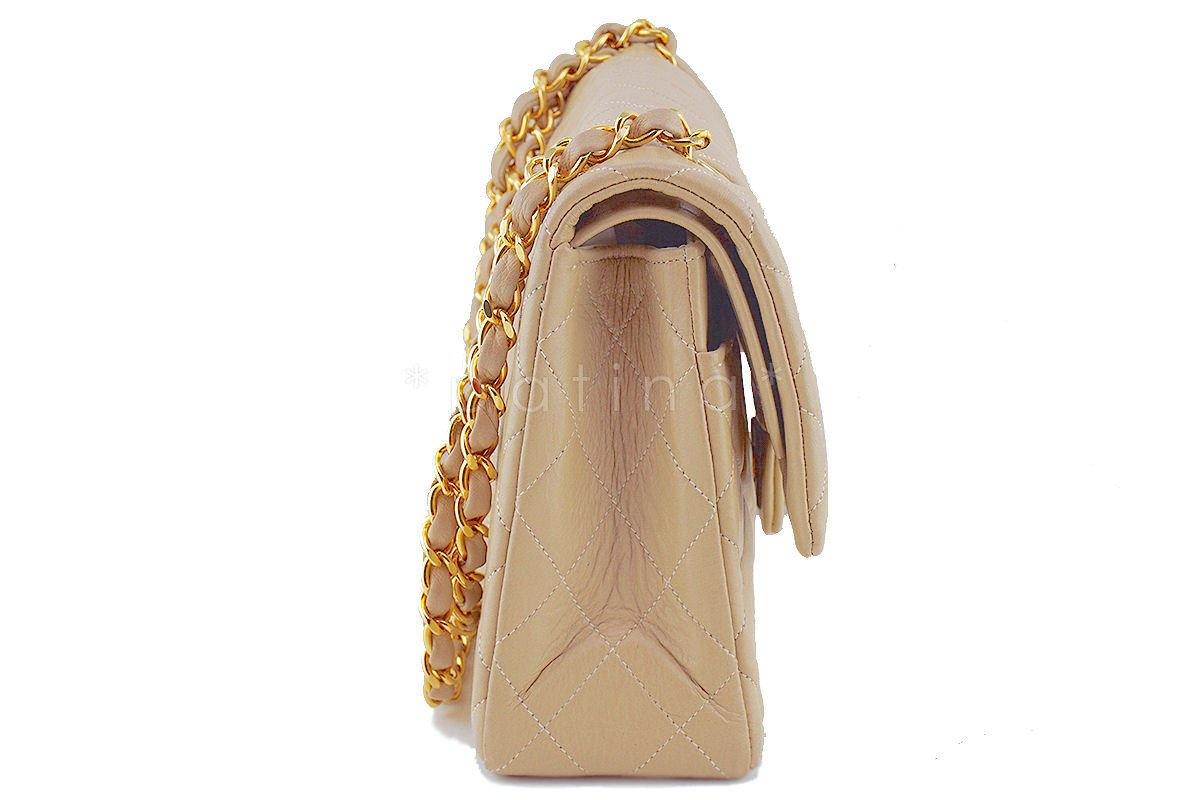 Chanel Beige Lambskin Medium-Large Classic 2.55 Double Flap Bag - Image 4