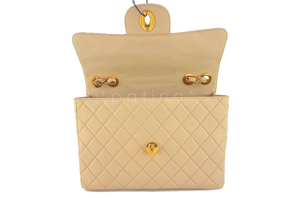 Chanel Beige Vintage Jumbo 2.55 Classic Flap Bag - Image 9