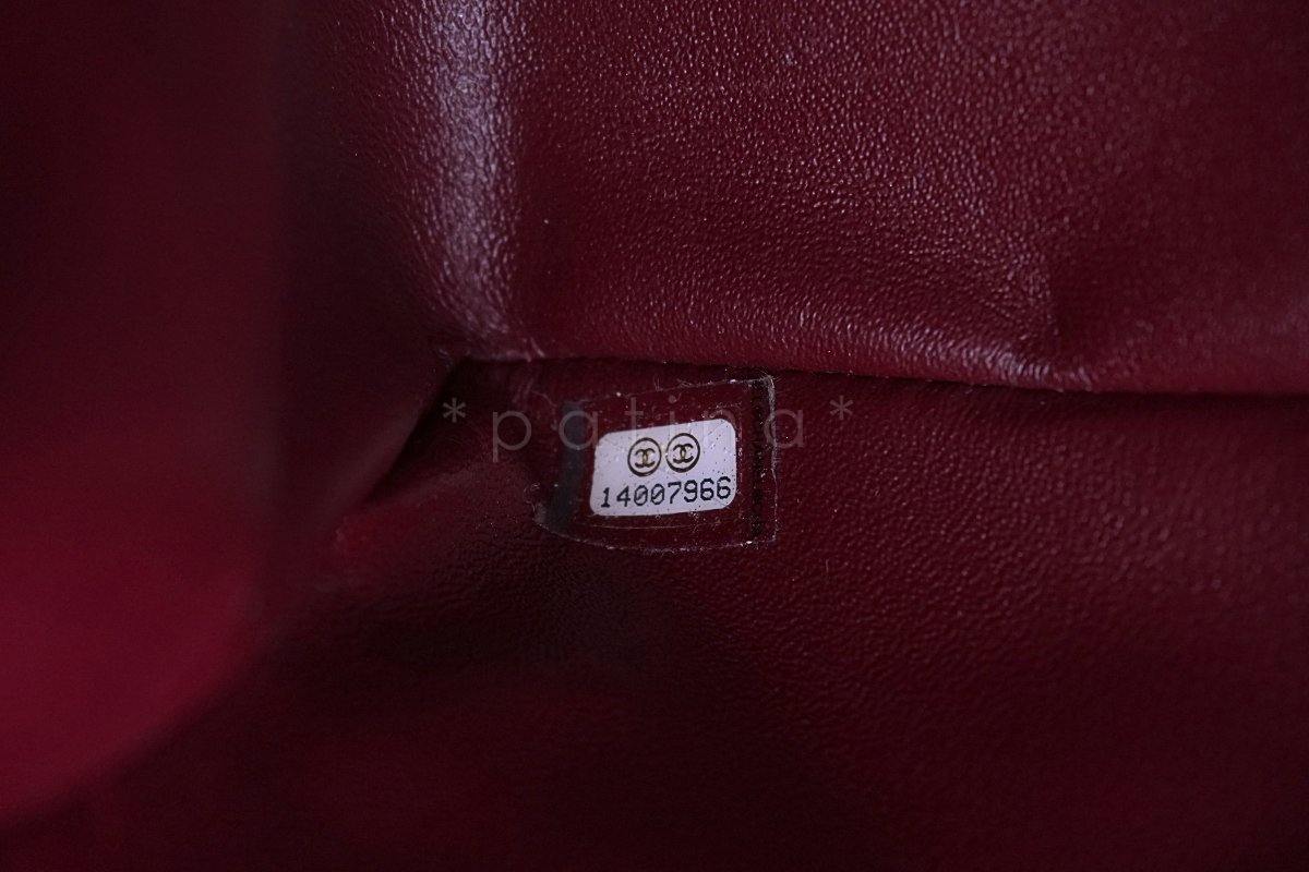 Chanel Berry Red Caviar Maxi Quilted Classic 2.55 Jumbo XL Flap Bag - Image 12