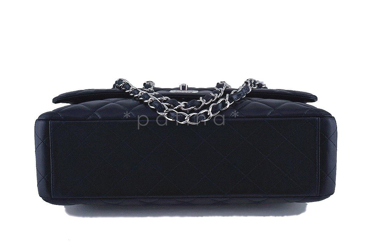 Chanel Black 13in. Maxi Quilted Classic 2.55 Jumbo XL Flap Bag SHW - Image 6