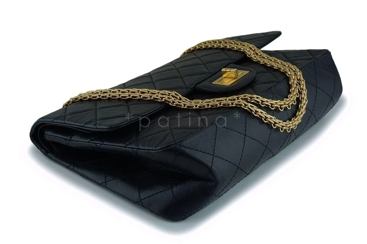 Chanel Black 227 Reissue Classic 2.55 Large Double Flap Bag GHW - Image 7