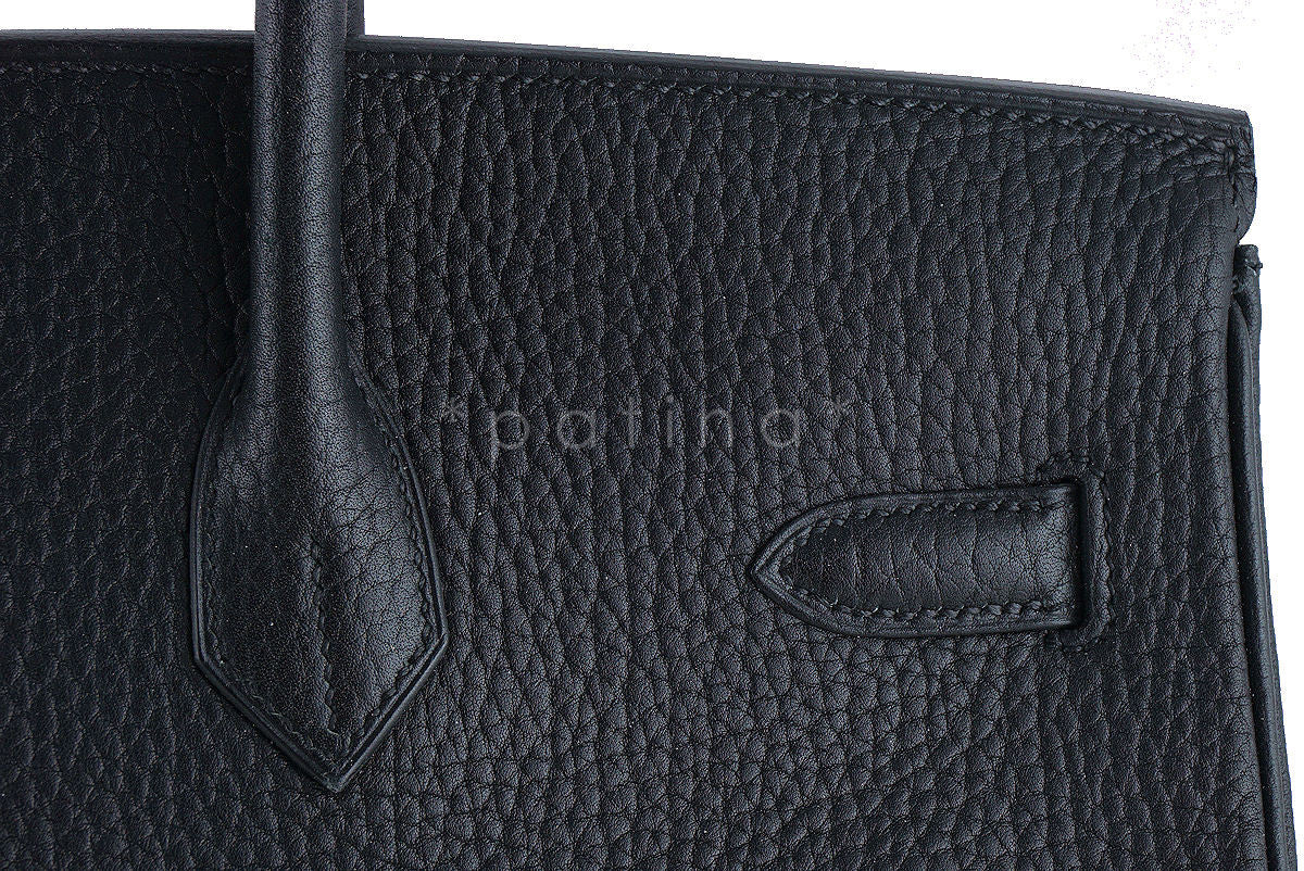 Hermes Birkin Bag, Black 35cm Fjord GHW - Image 11