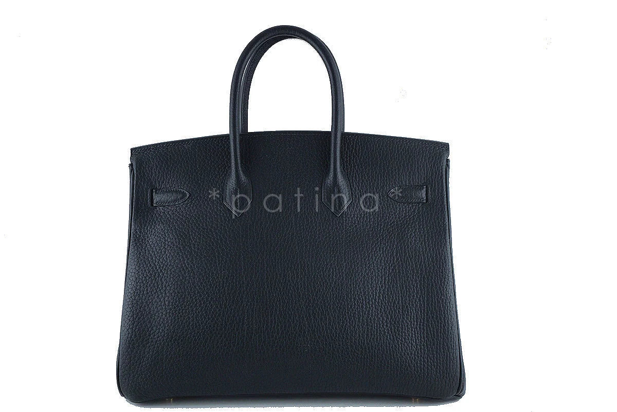 Hermes Birkin Bag, Black 35cm Fjord GHW - Image 4