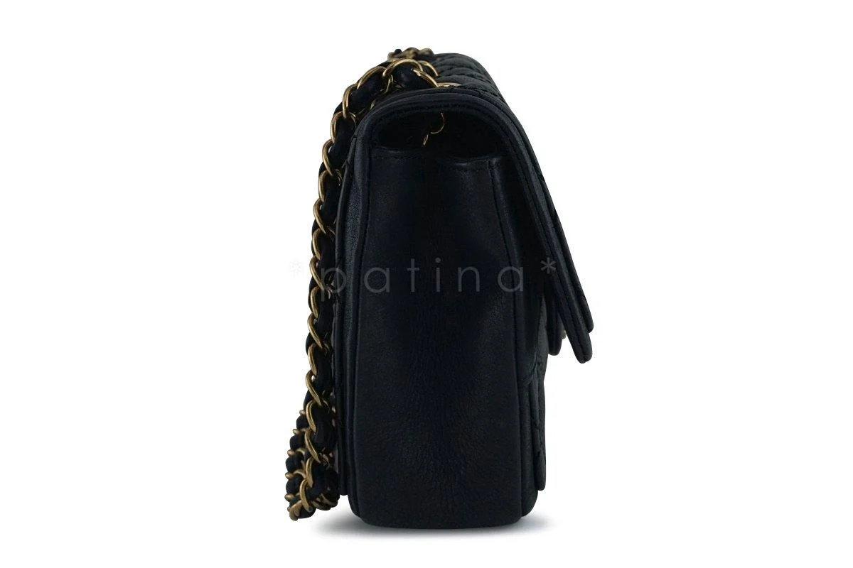 Chanel Black Aged Calf Framed Medium Classic Flap Bag - Image 4