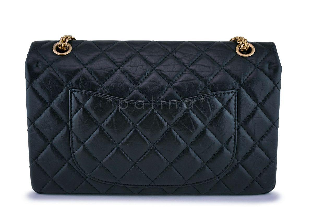 Chanel Black Aged Calfskin Classic Reissue 2.55 226 Double Flap Bag GHW - Image 5