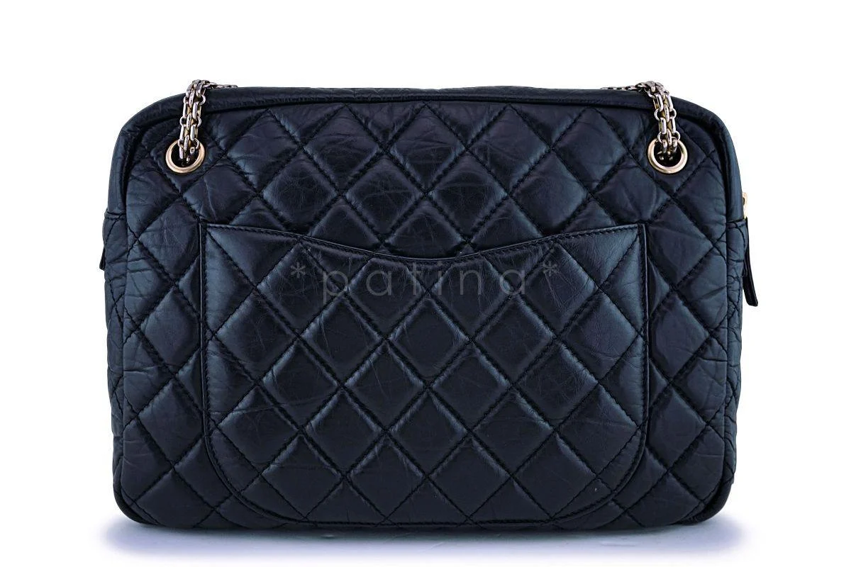 Chanel Black Aged Calfskin Classic Reissue Camera Case Bag GHW - Image 6